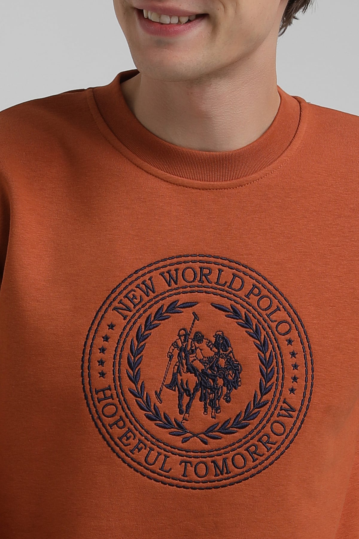New World Polo Bisiklet Yaka Kiremit Regular Sweatshirt 22FWM60118