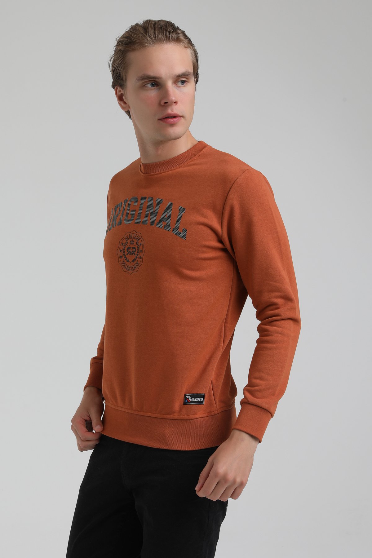 New World Polo Bisiklet Yaka Kiremit Regular Sweatshirt 22FWM60132