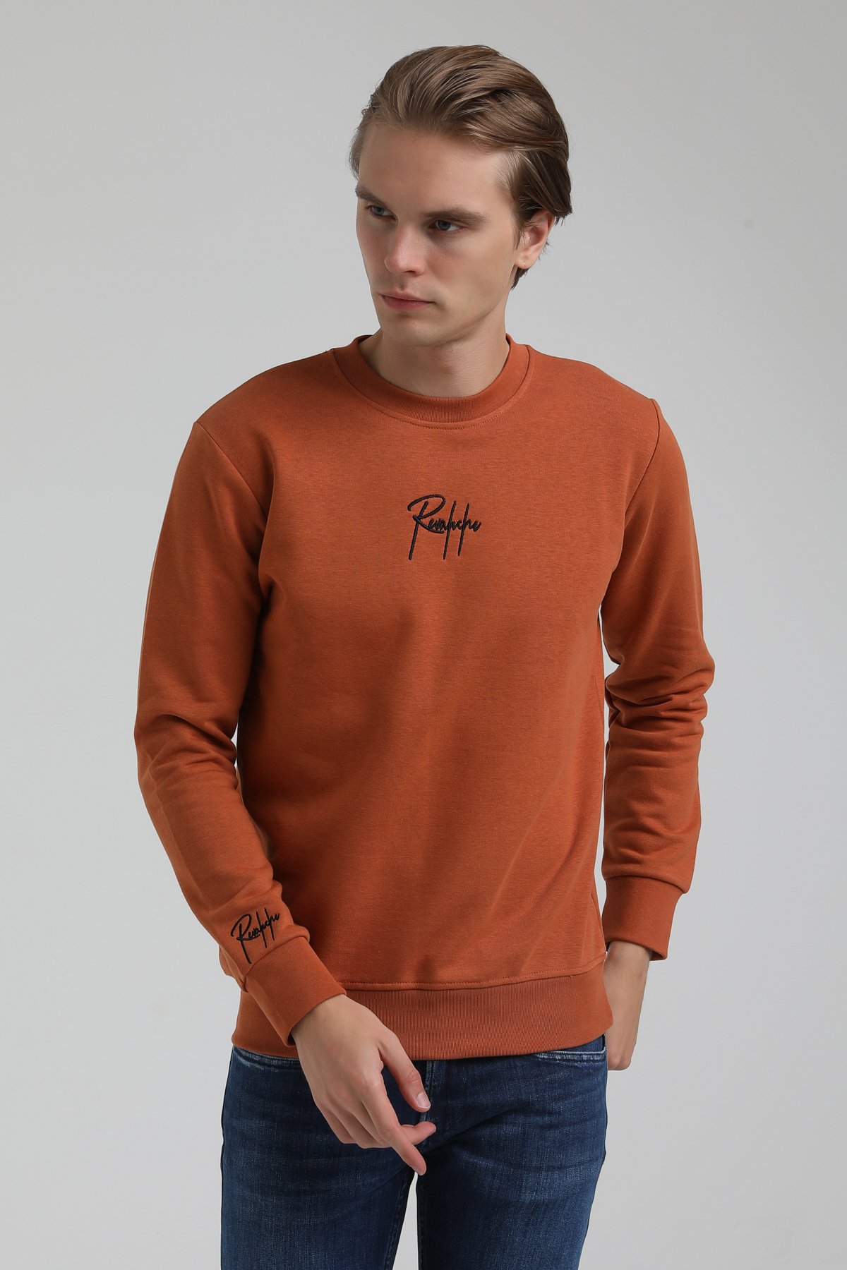 New World Polo Bisiklet Yaka Kiremit Regular Sweatshirt 22FWM60129