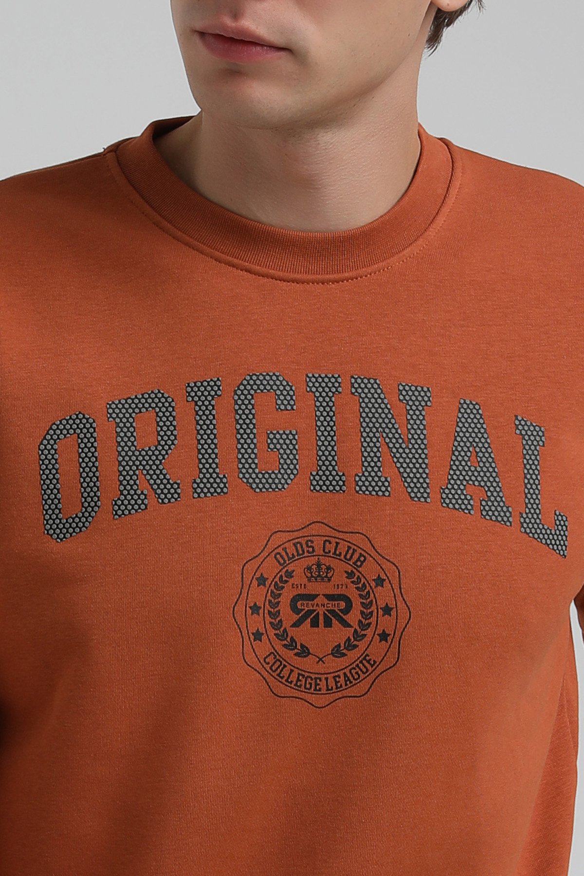 New World Polo Bisiklet Yaka Kiremit Regular Sweatshirt 22FWM60132