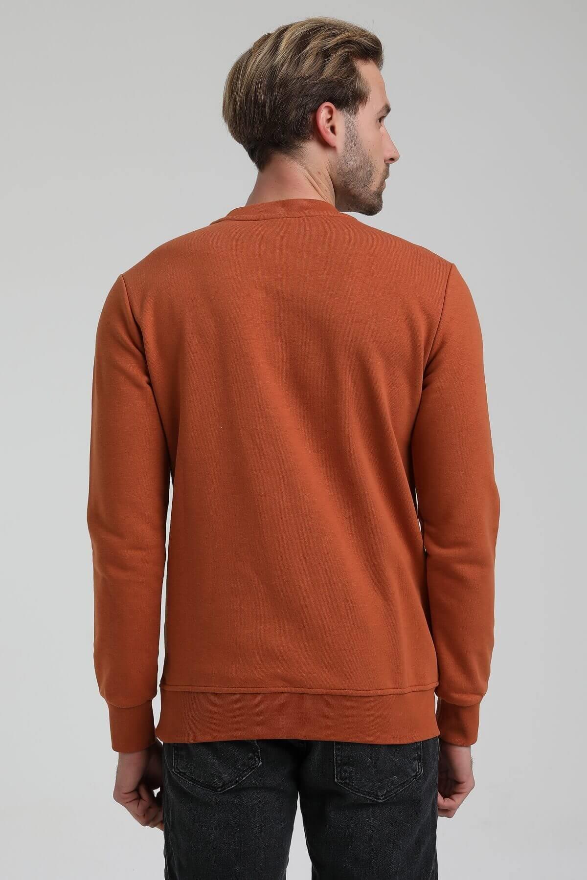 New World Polo Bisiklet Yaka Kiremit Slim Fit Sweatshirt 22FWM60122