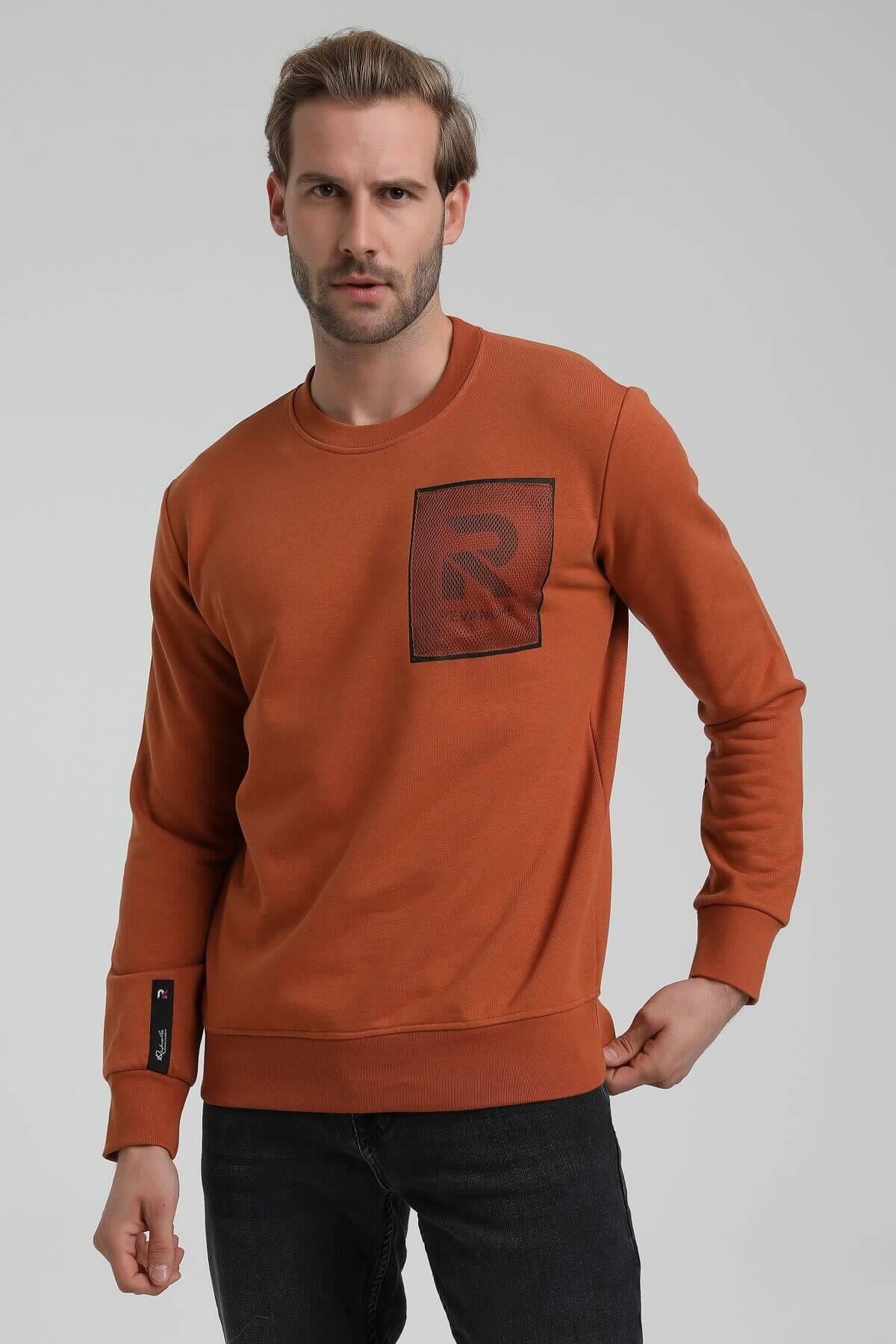 New World Polo Bisiklet Yaka Kiremit Slim Fit Sweatshirt 22FWM60119