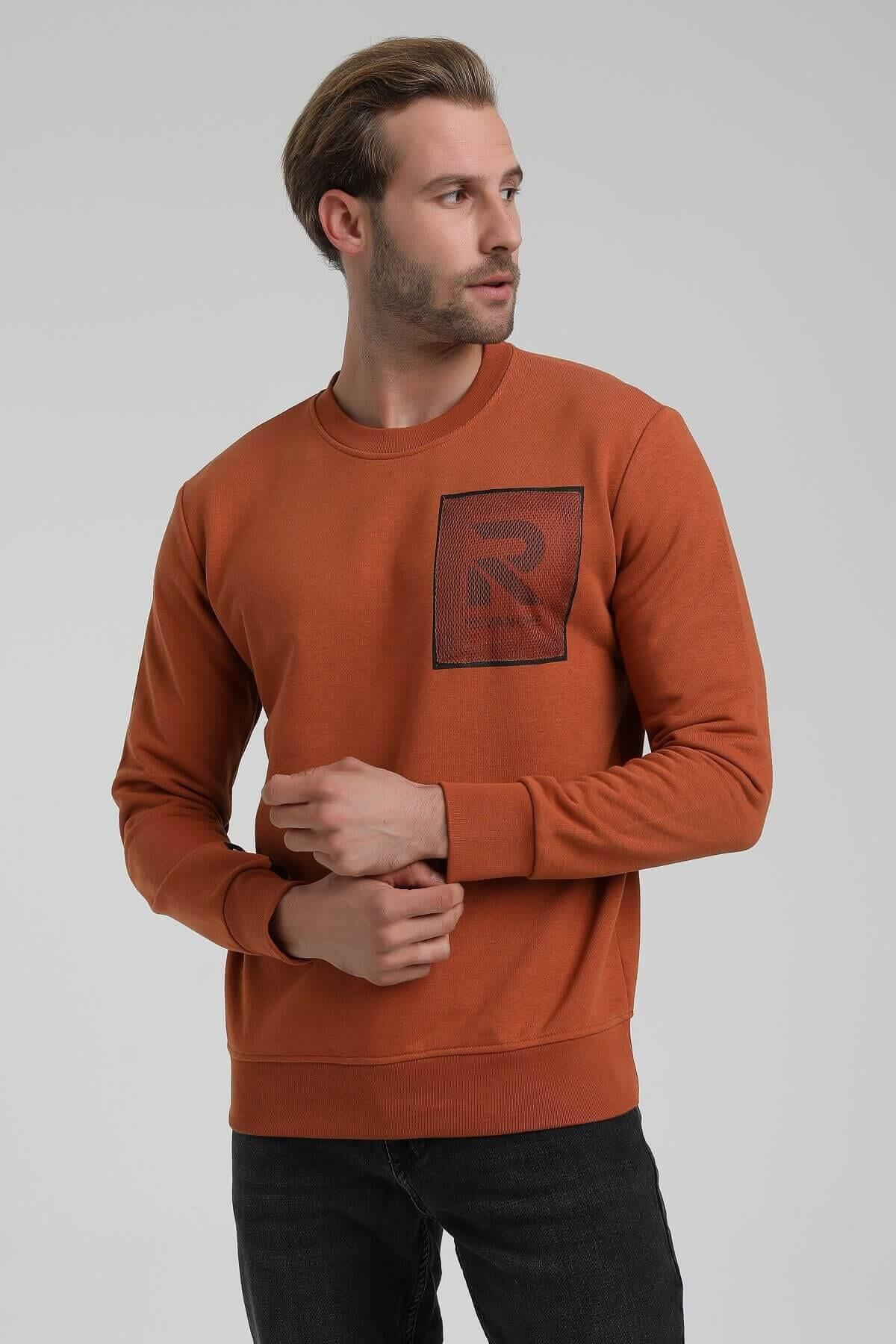 New World Polo Bisiklet Yaka Kiremit Slim Fit Sweatshirt 22FWM60119