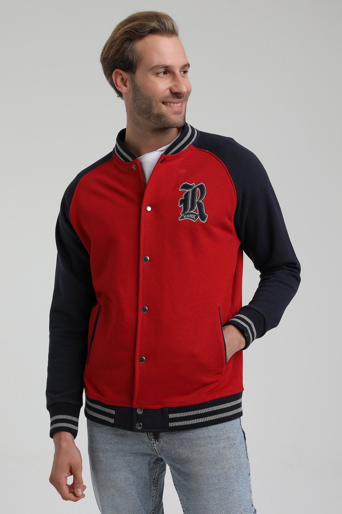 New World Polo Bisiklet Yaka Kırmızı Slim Fit Sweatshirt 22FWM60131
