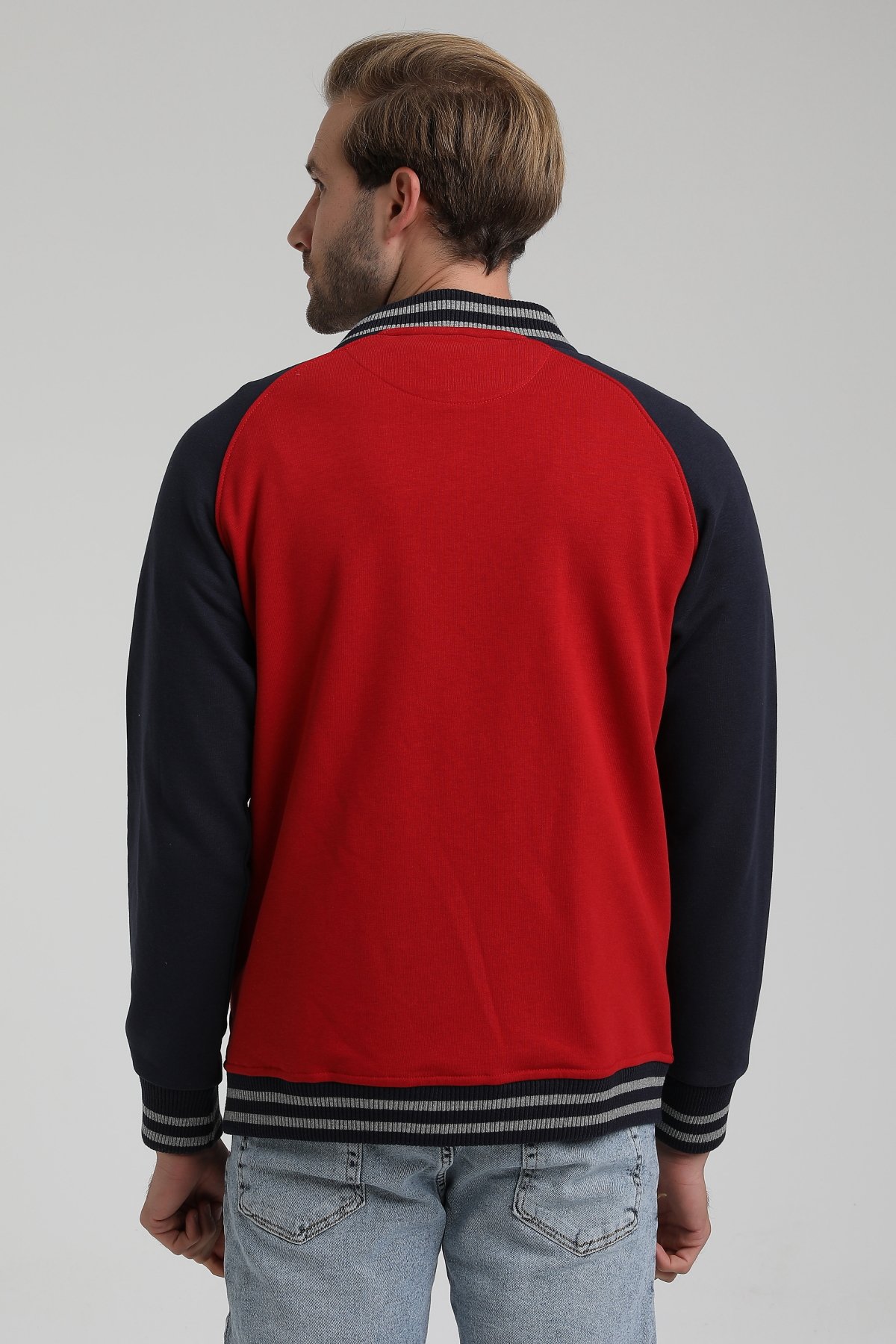 New World Polo Bisiklet Yaka Kırmızı Slim Fit Sweatshirt 22FWM60131