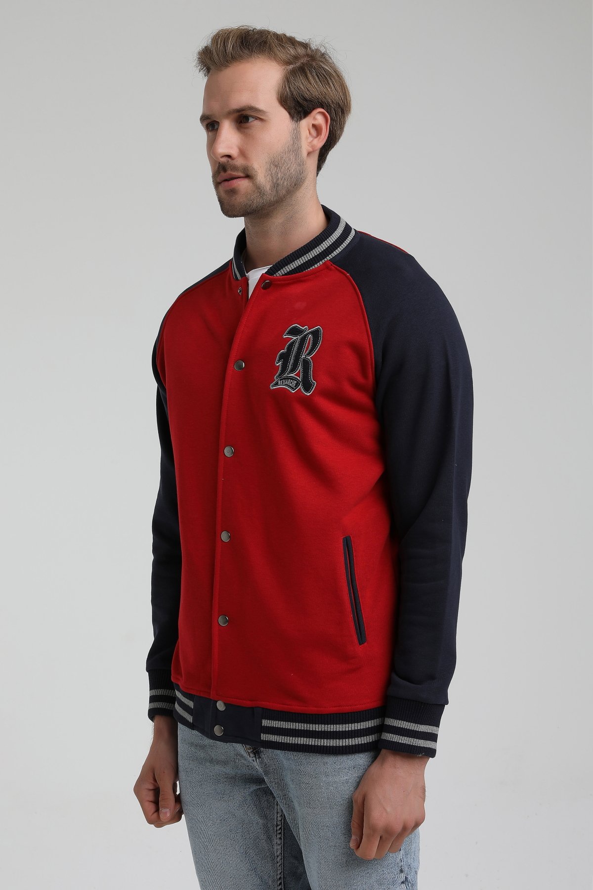 New World Polo Bisiklet Yaka Kırmızı Slim Fit Sweatshirt 22FWM60131
