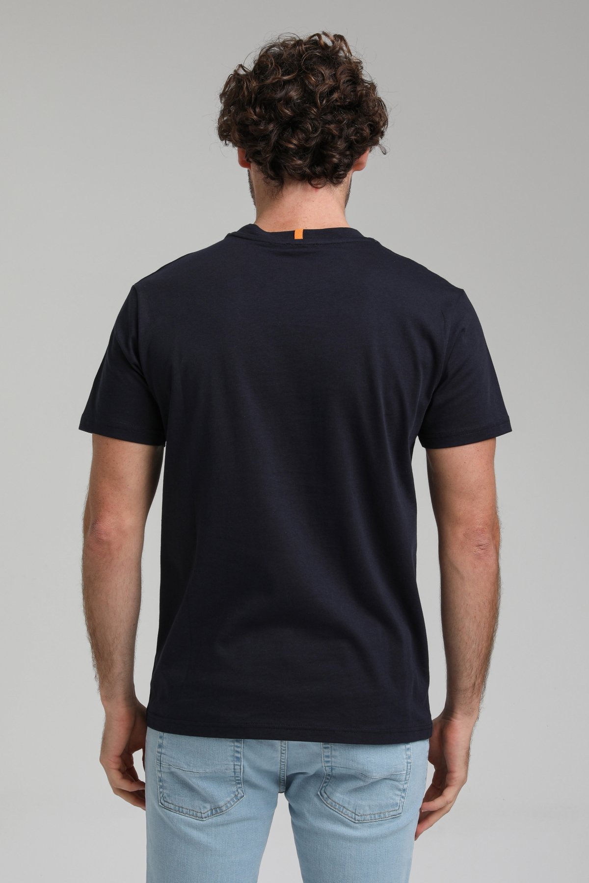 New World Polo Bisiklet Yaka Lacivert Regular Custom Tişört 23SSM20300