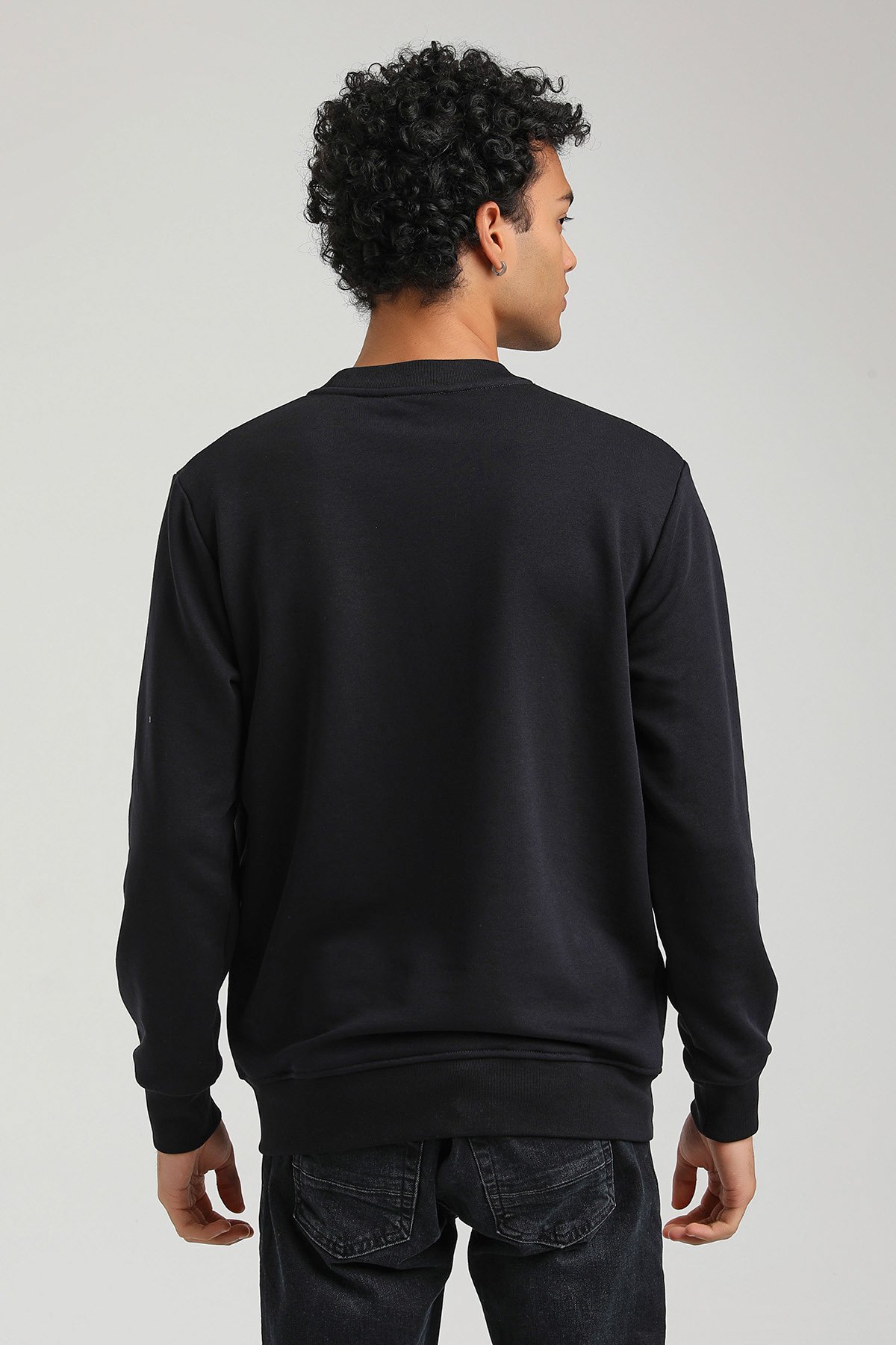 New World Polo Bisiklet Yaka Lacivert Slim Fit Sweatshirt 23FWM60152