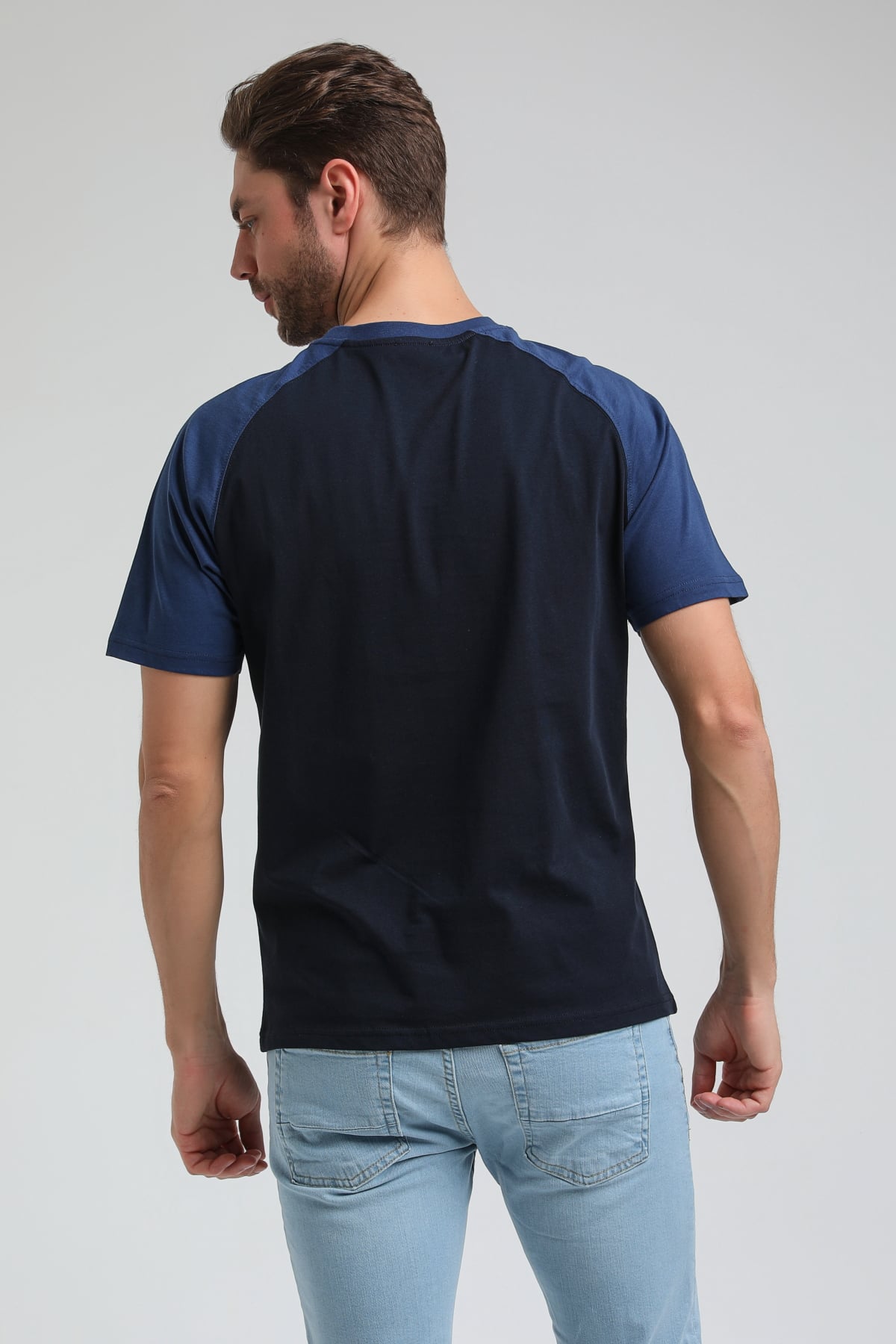 New World Polo Bisiklet Yaka Lacivert Slim Fit Tişört 23SSM20301