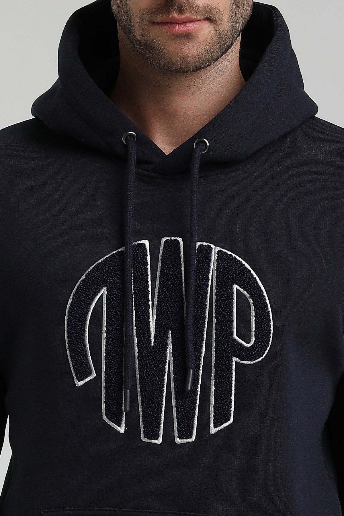 New World Polo Bisiklet Yaka Lacivert Slim Fit Sweatshirt 22FWM64037
