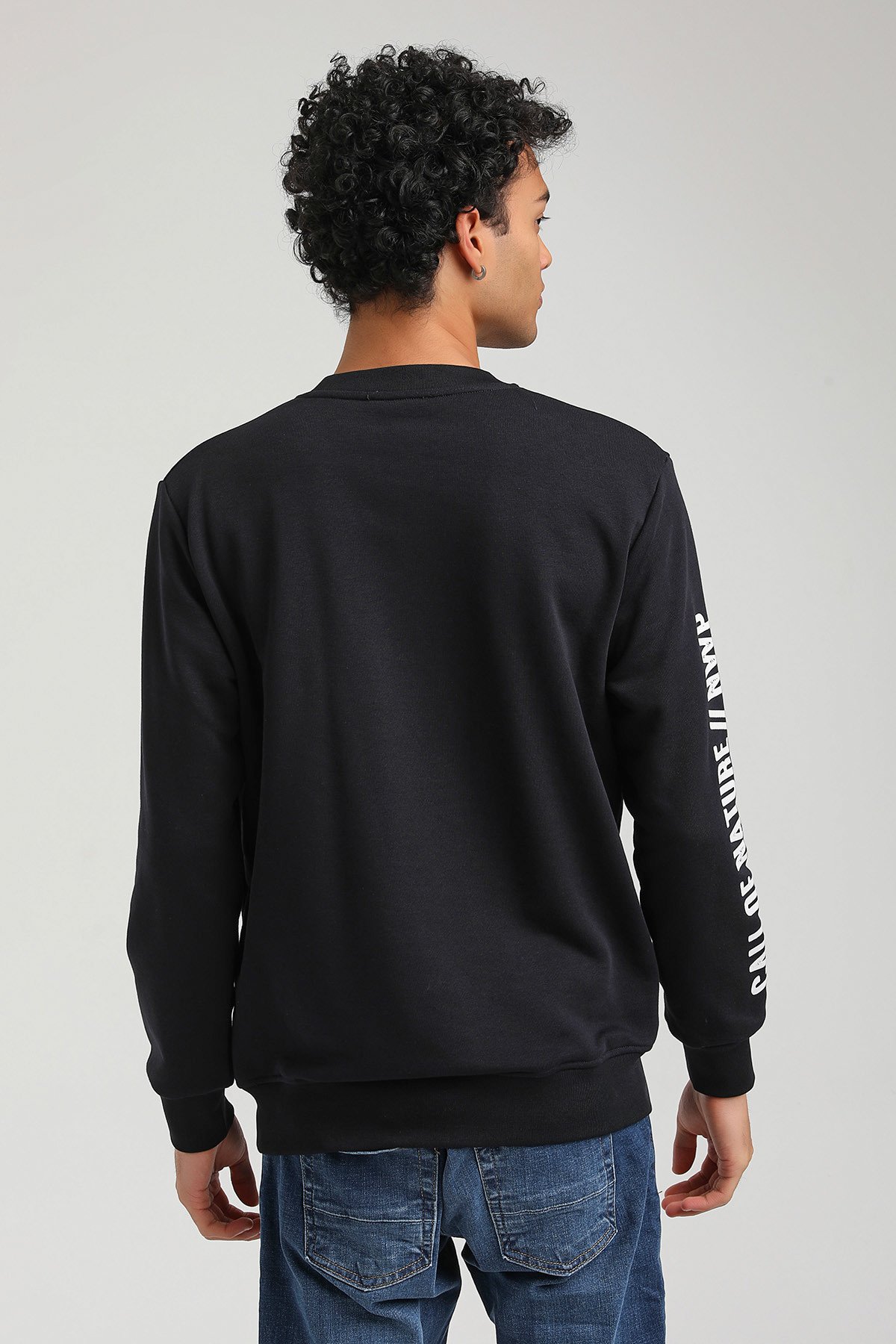 New World Polo Bisiklet Yaka Lacivert Slim Fit Sweatshirt 23FWM60147