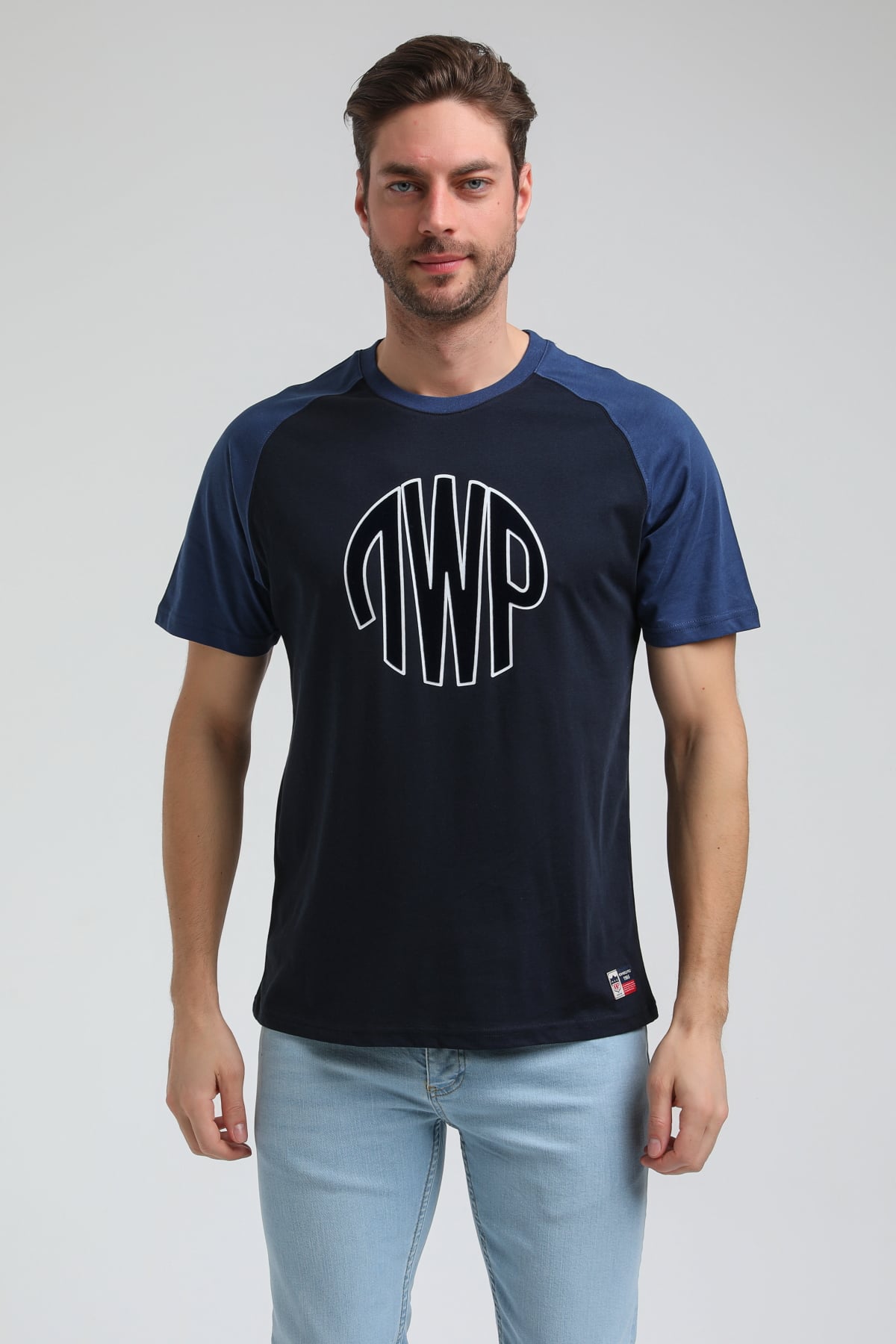 New World Polo Bisiklet Yaka Lacivert Slim Fit Tişört 23SSM20301