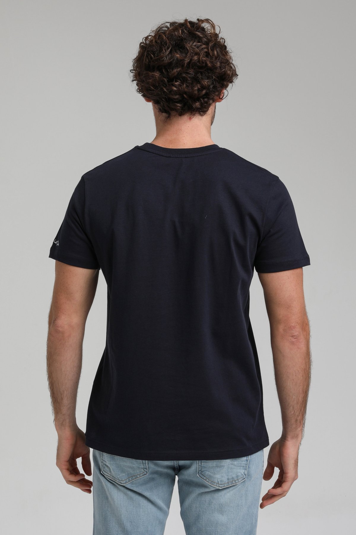 New World Polo Bisiklet Yaka Lacivert Slim Fit Tişört 23SSM20297