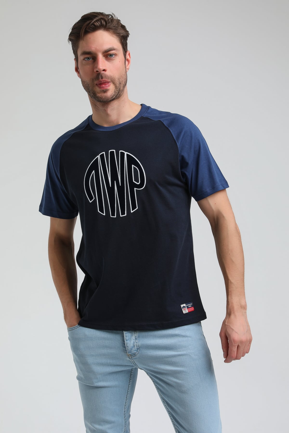 New World Polo Bisiklet Yaka Lacivert Slim Fit Tişört 23SSM20301