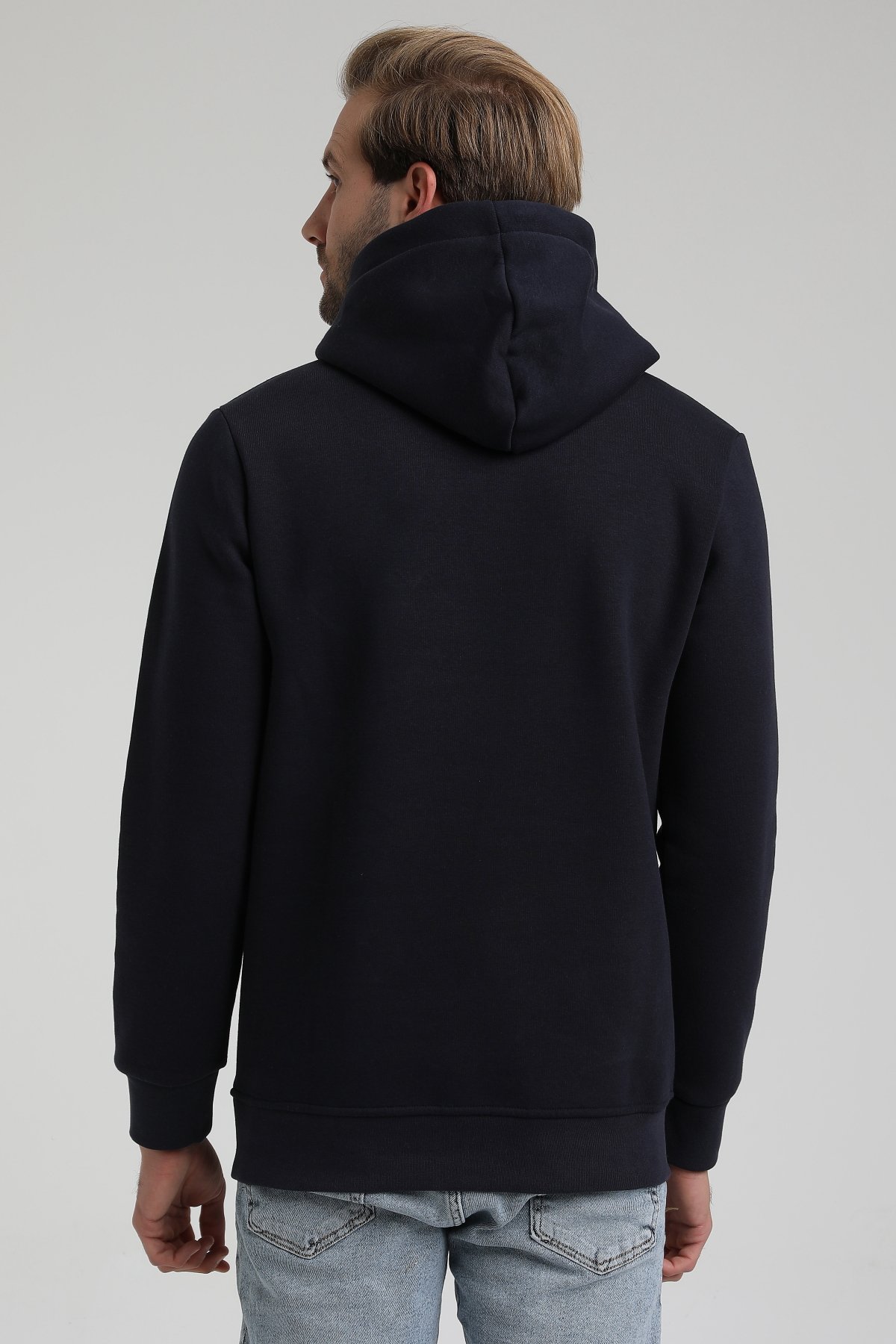 New World Polo Bisiklet Yaka Lacivert Slim Fit Sweatshirt 22FWM64031