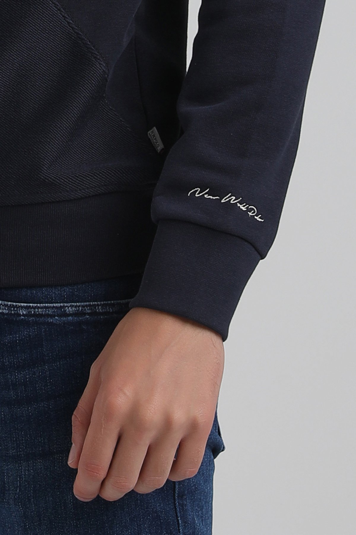 New World Polo Bisiklet Yaka Lacivert Regular Sweatshirt 22FWM60125