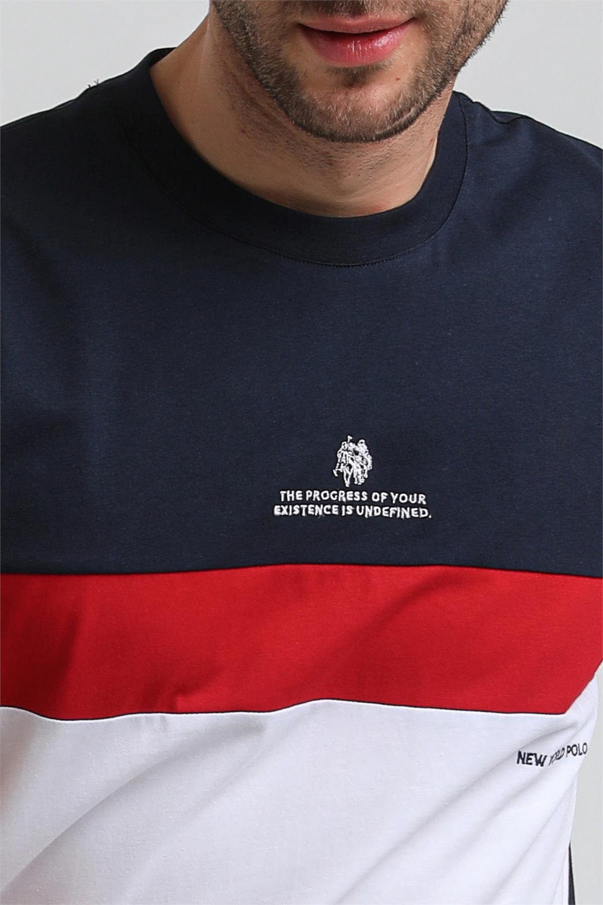 New World Polo Bisiklet Yaka Lacivert Slim Fit Tişört 23SSM20319