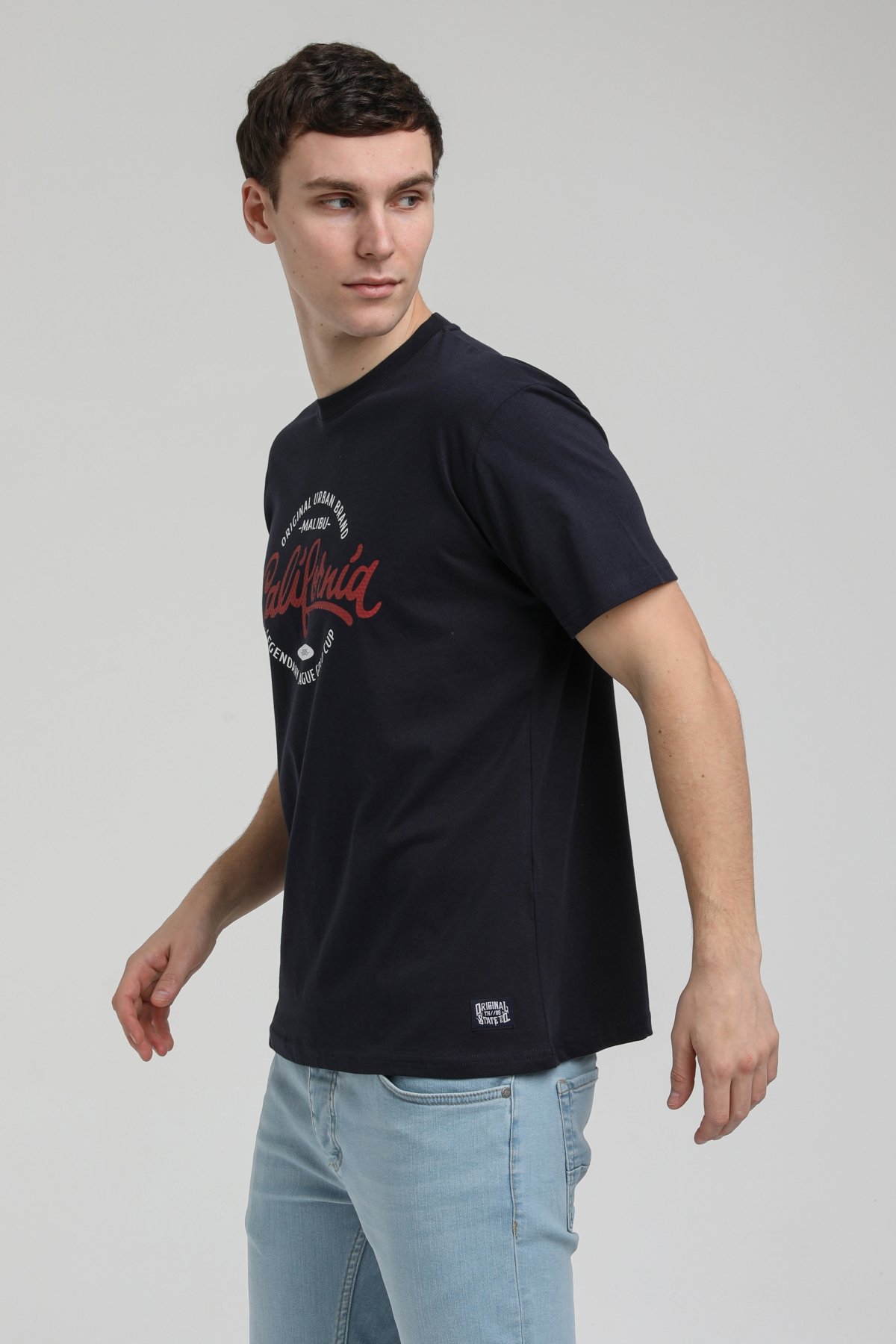 New World Polo Bisiklet Yaka Lacivert Slim Fit Tişört 23SSM20291