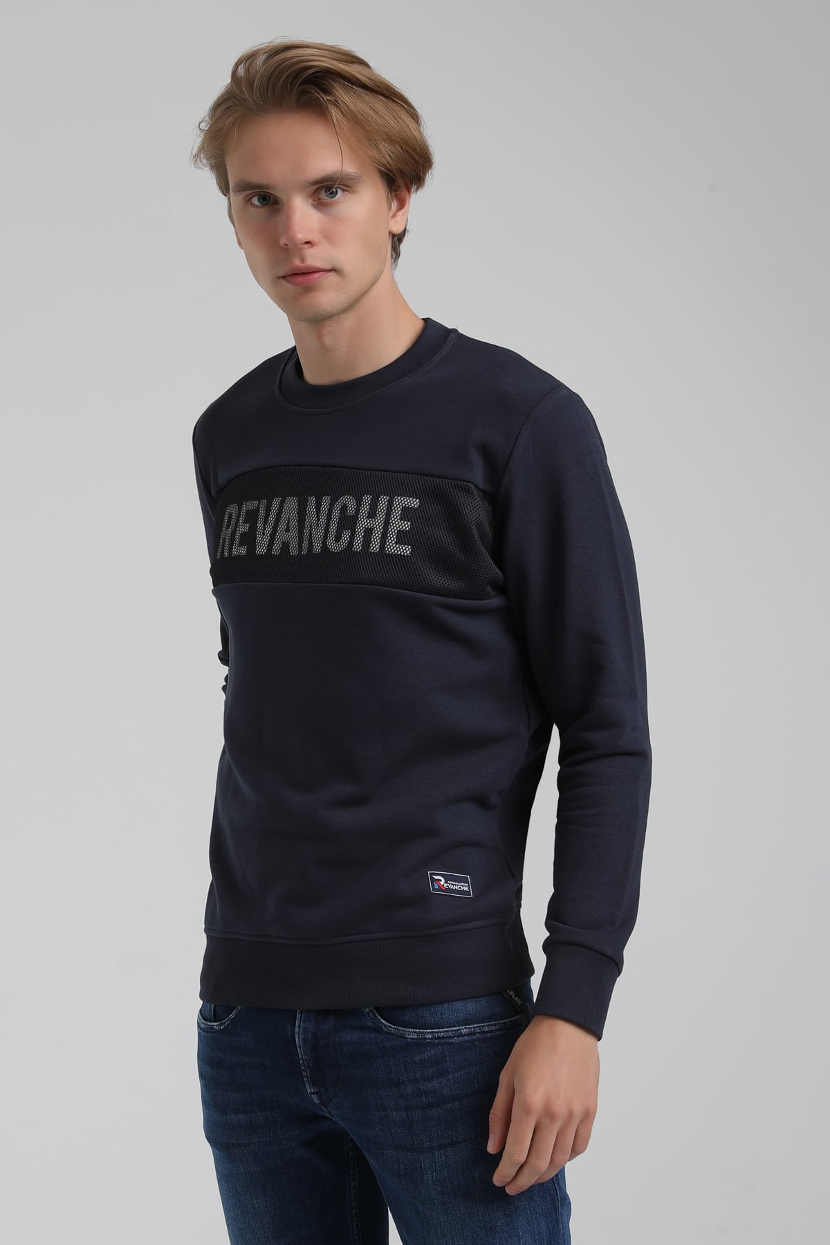New World Polo Bisiklet Yaka Lacivert Regular Sweatshirt 22FWM60117