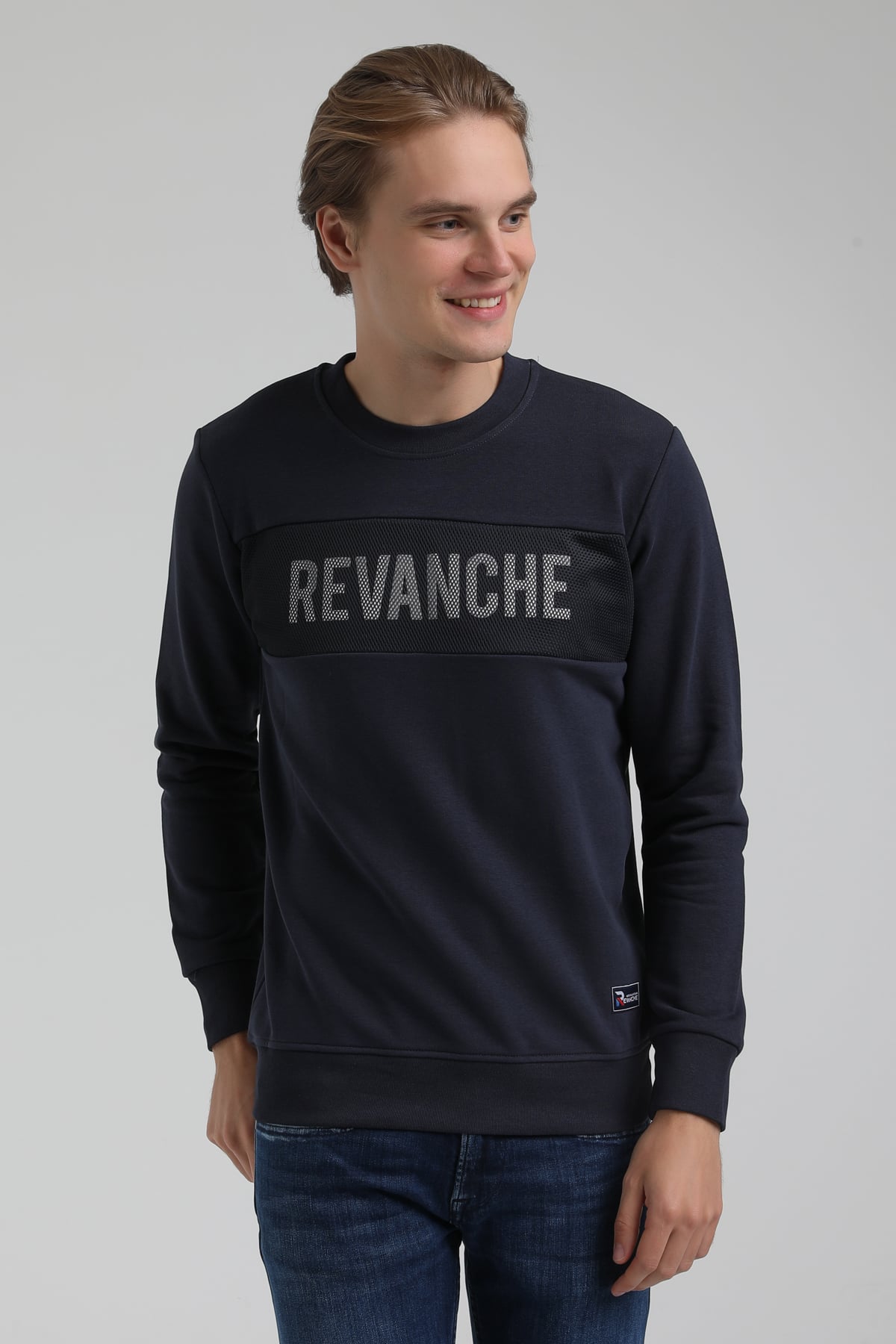 New World Polo Bisiklet Yaka Lacivert Regular Sweatshirt 22FWM60117