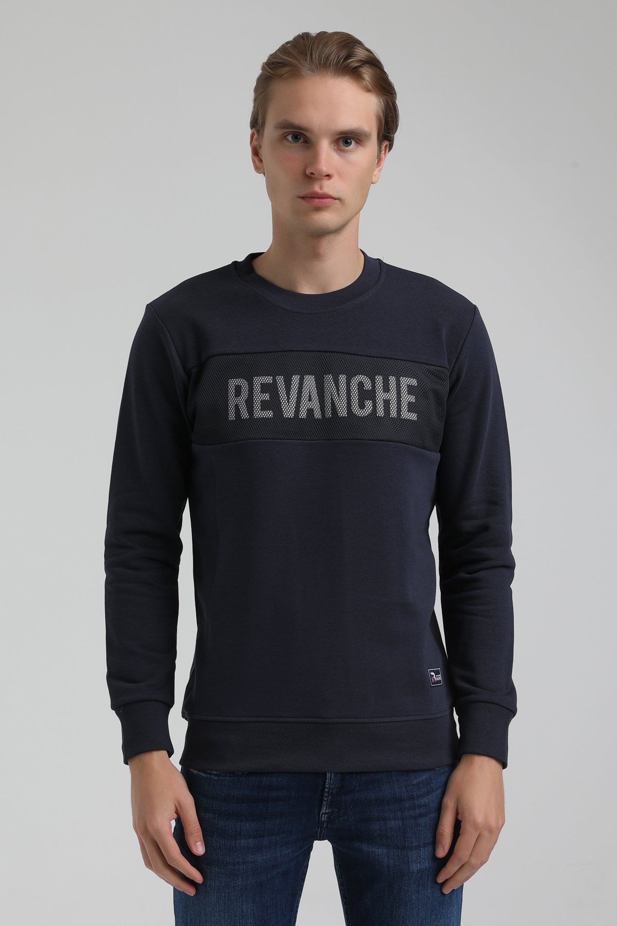 New World Polo Bisiklet Yaka Lacivert Regular Sweatshirt 22FWM60117