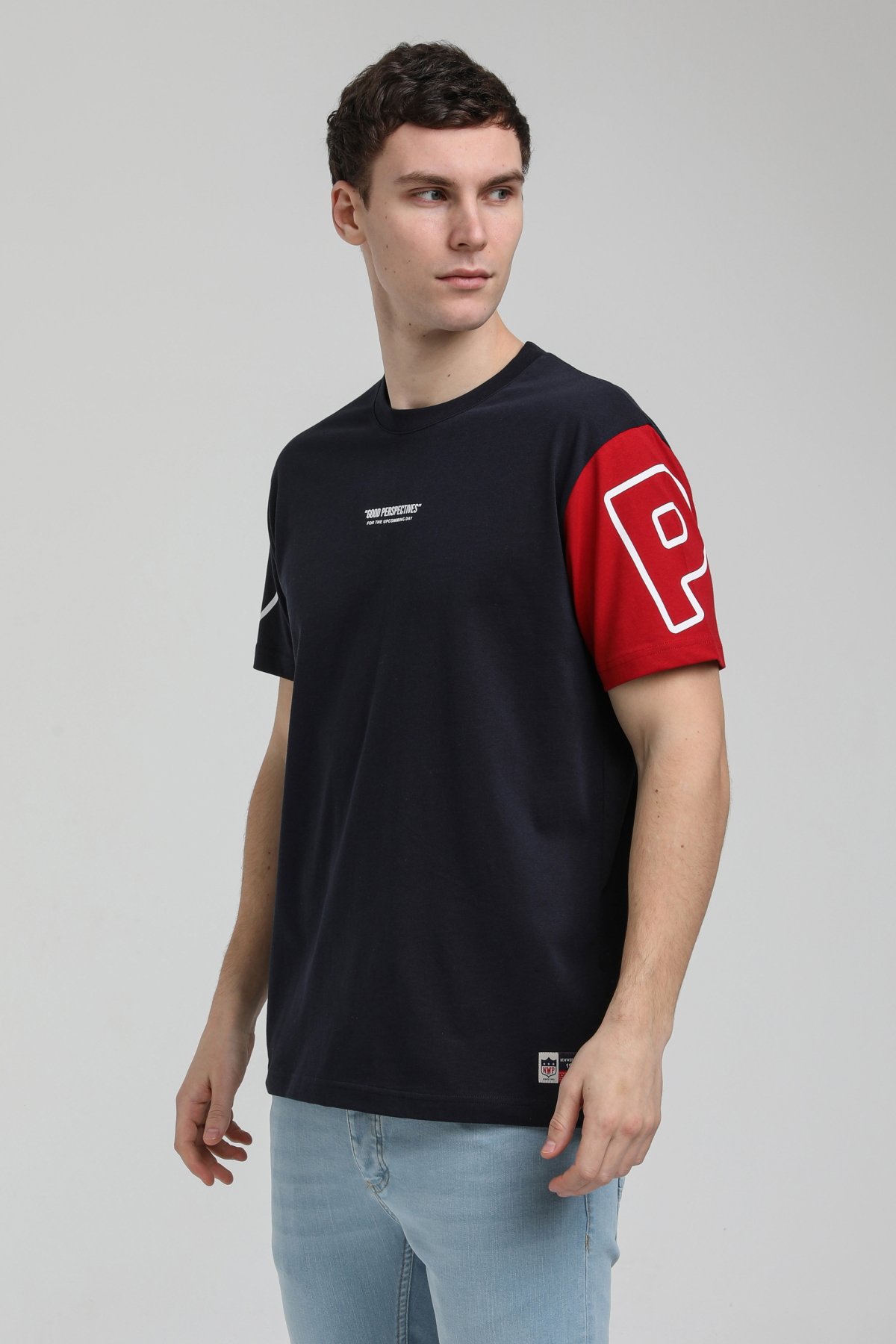 New World Polo Bisiklet Yaka Lacivert Slim Fit Tişört 23SSM20326