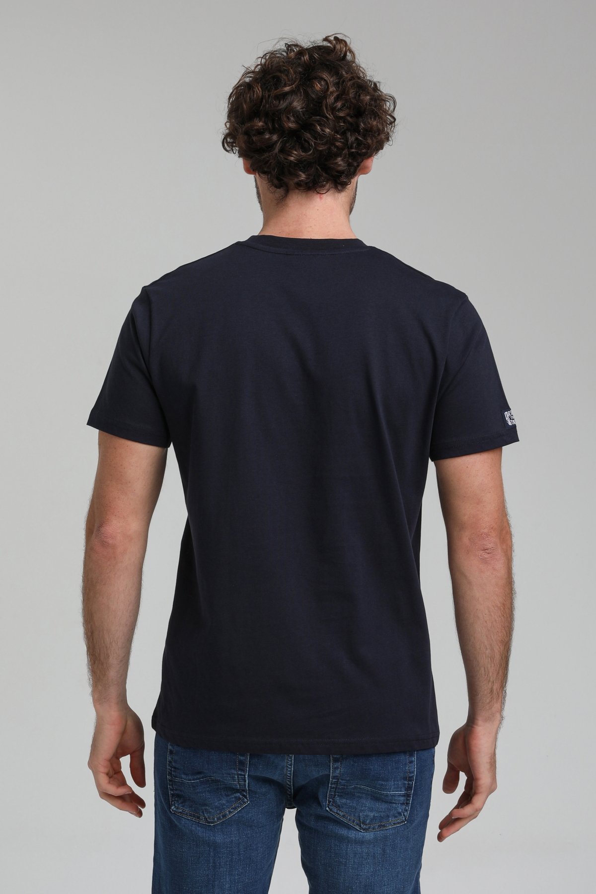 New World Polo Bisiklet Yaka Lacivert Regular Custom Tişört 23SSM20286
