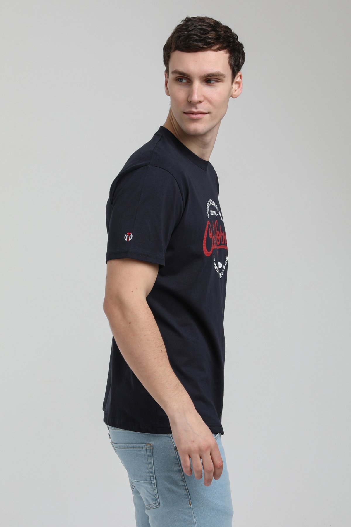 New World Polo Bisiklet Yaka Lacivert Slim Fit Tişört 23SSM20291