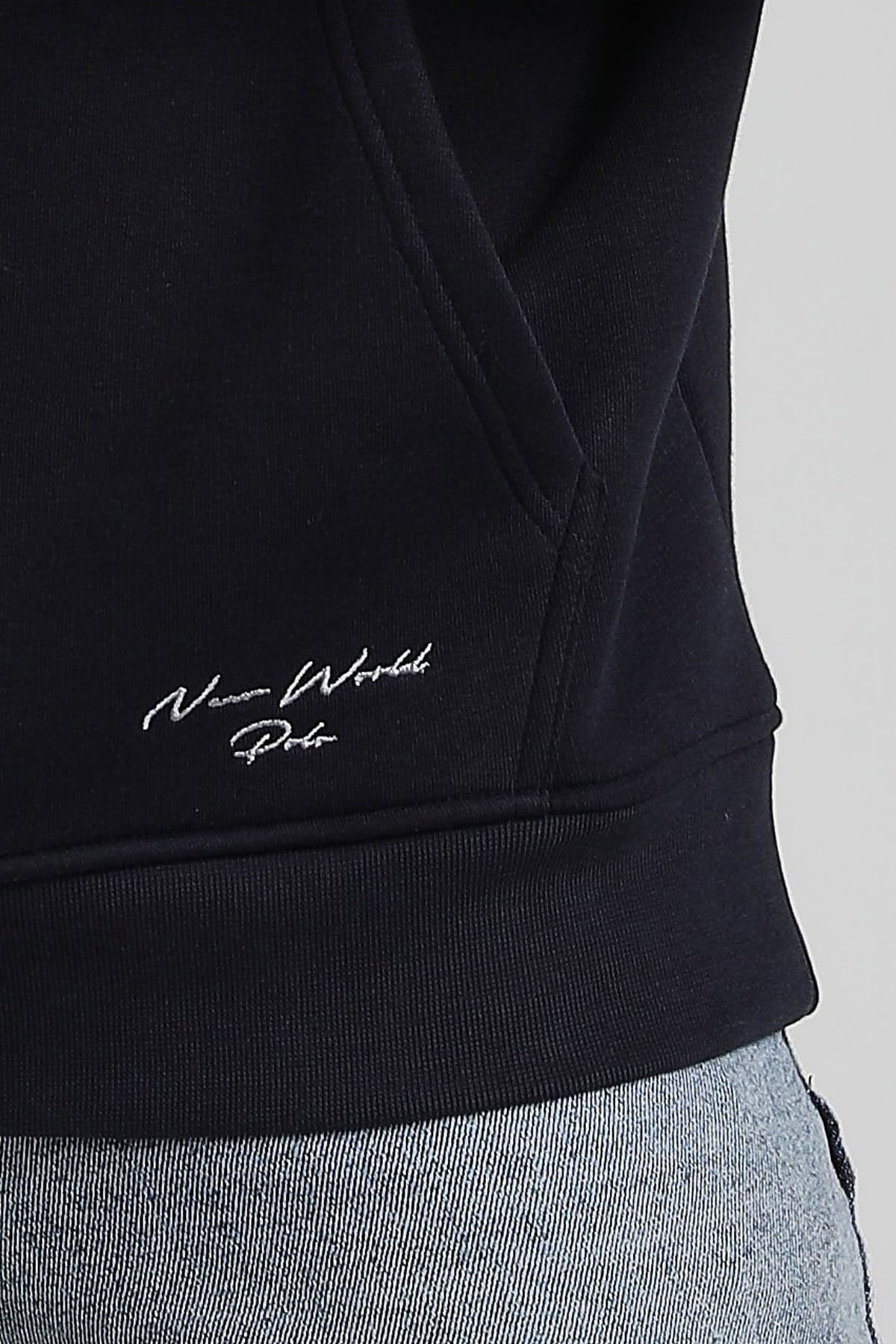 New World Polo Bisiklet Yaka Lacivert Slim Fit Sweatshirt 22FWM64037