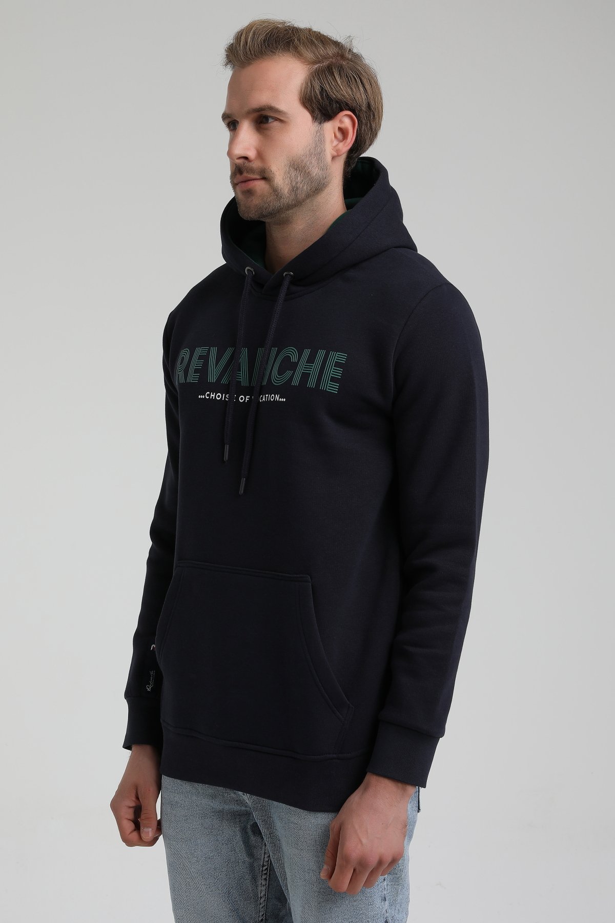 New World Polo Bisiklet Yaka Lacivert Slim Fit Sweatshirt 22FWM64031