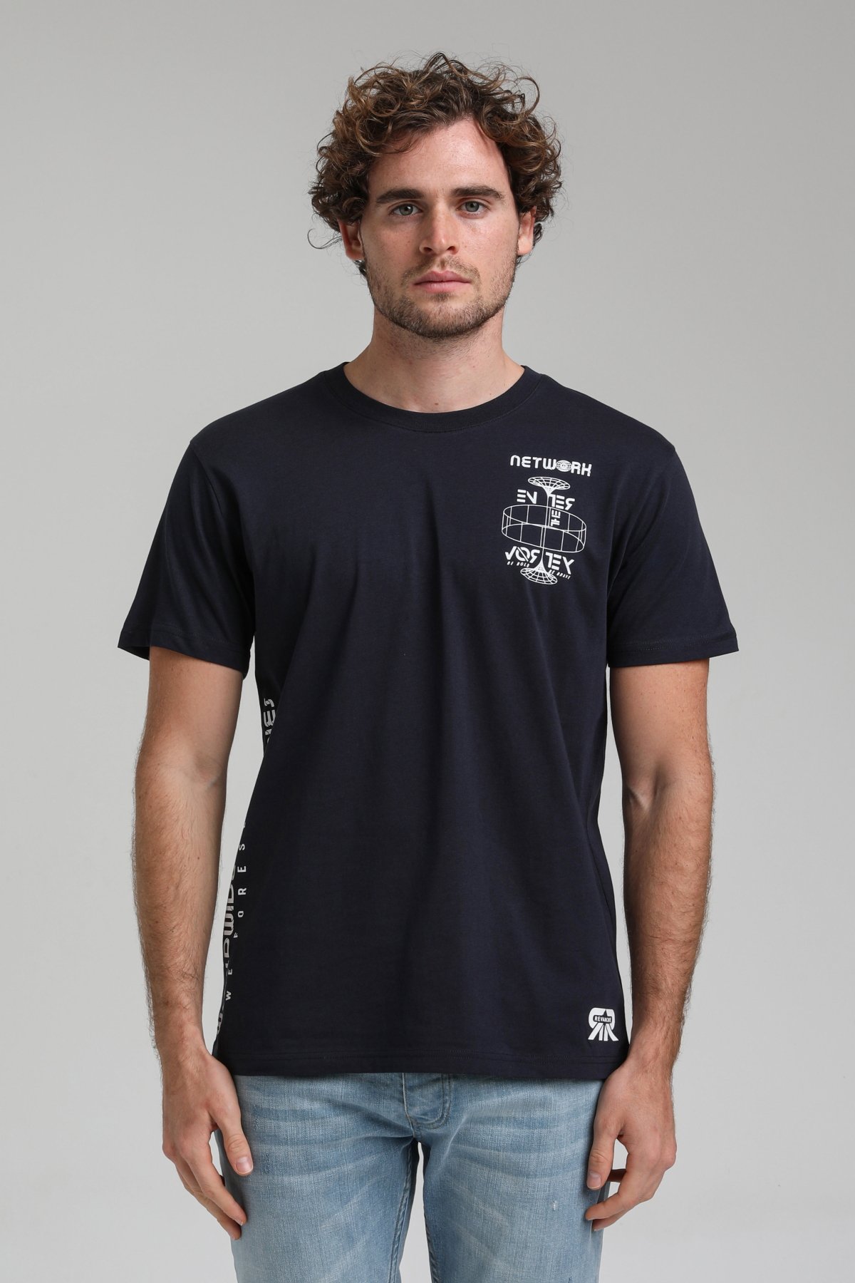New World Polo Bisiklet Yaka Lacivert Slim Fit Tişört 23SSM20299