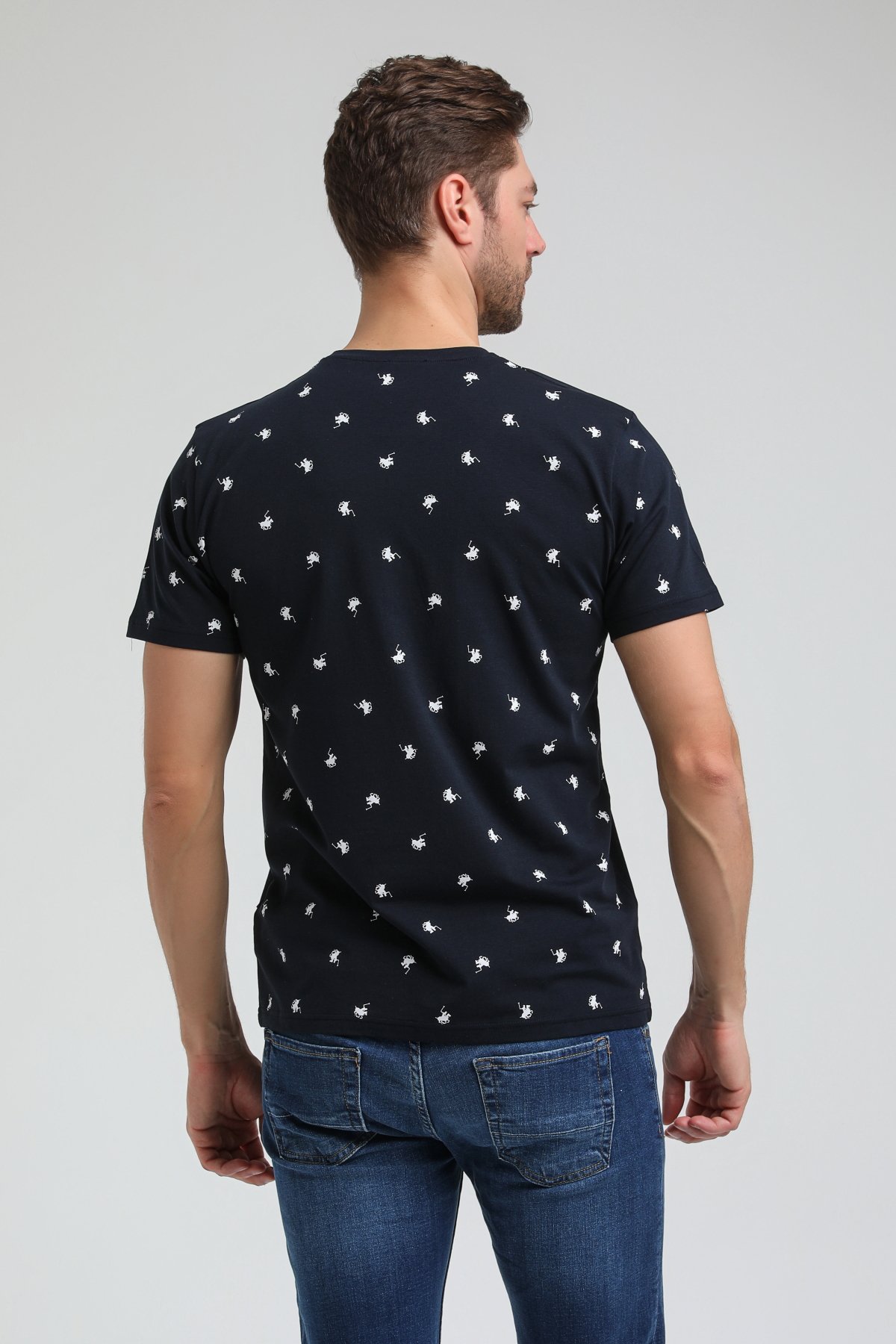 New World Polo Bisiklet Yaka Lacivert Slim Fit Tişört 23SSM20357