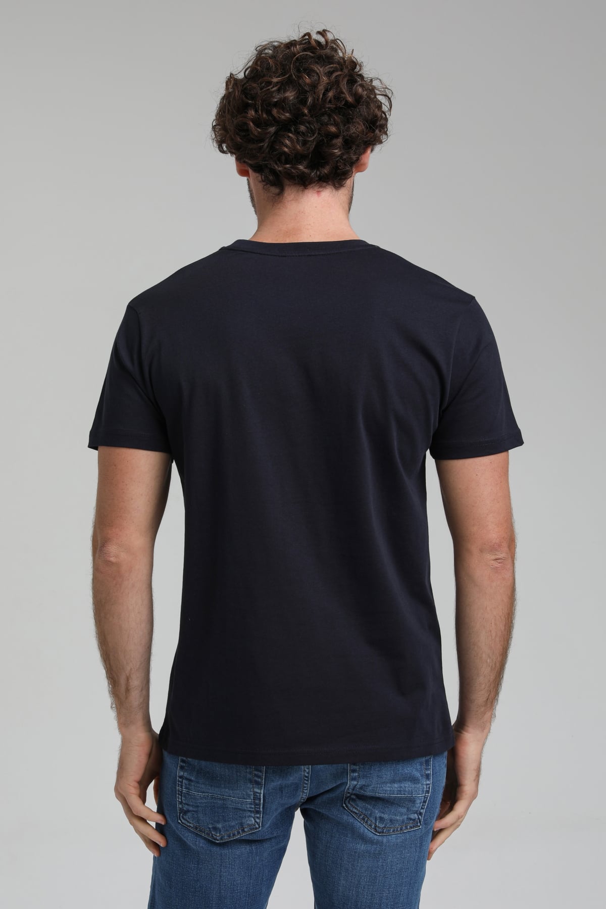 New World Polo Bisiklet Yaka Lacivert Slim Fit Tişört 23SSM20296