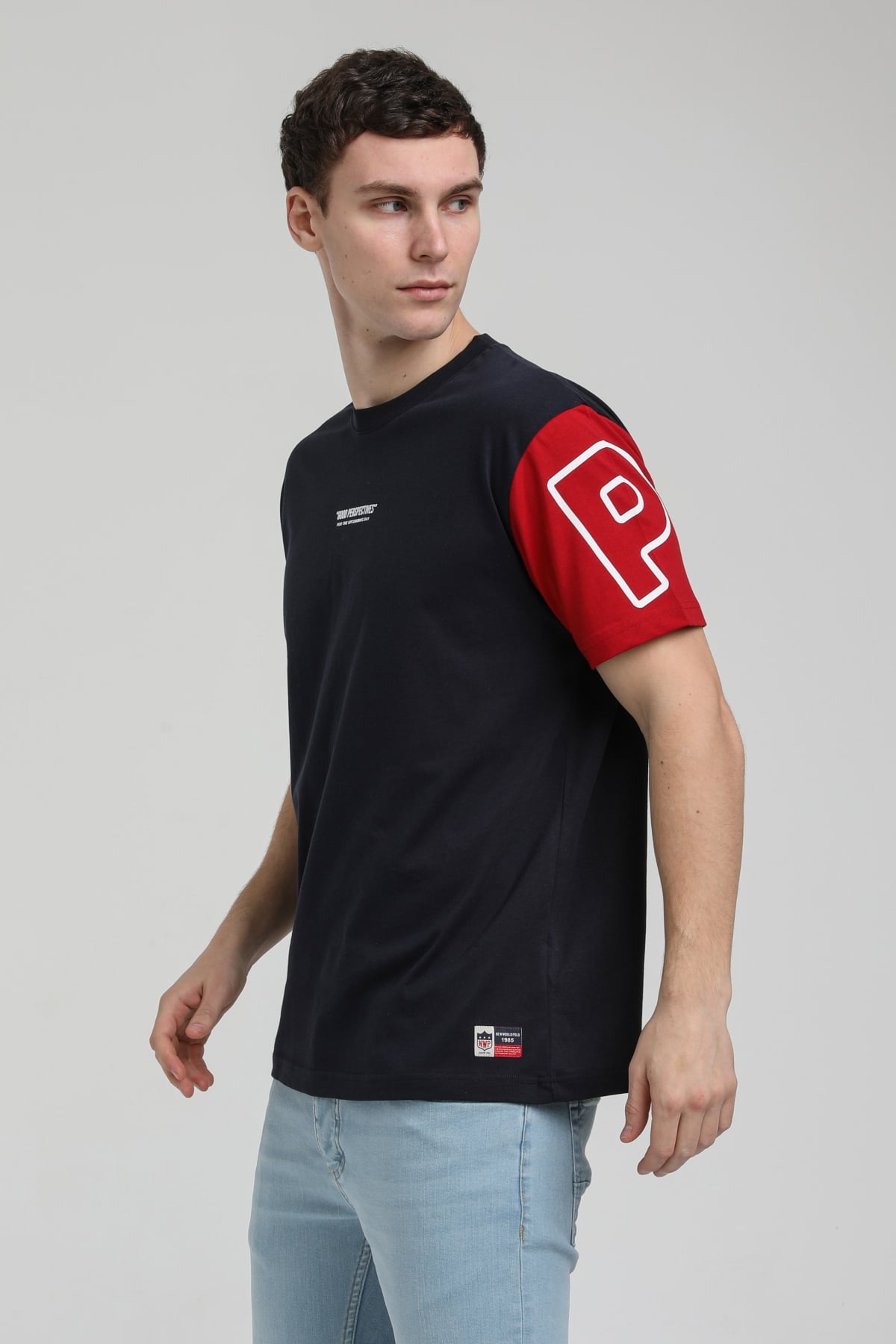 New World Polo Bisiklet Yaka Lacivert Slim Fit Tişört 23SSM20326