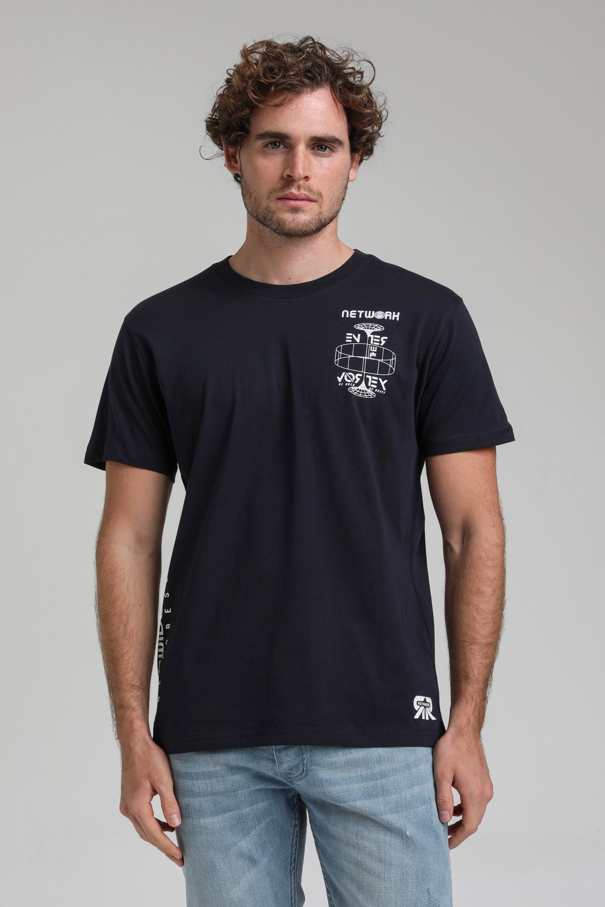 New World Polo Bisiklet Yaka Lacivert Slim Fit Tişört 23SSM20299