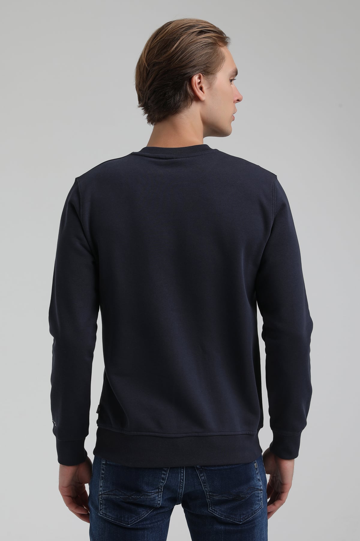 New World Polo Bisiklet Yaka Lacivert Regular Sweatshirt 22FWM60125