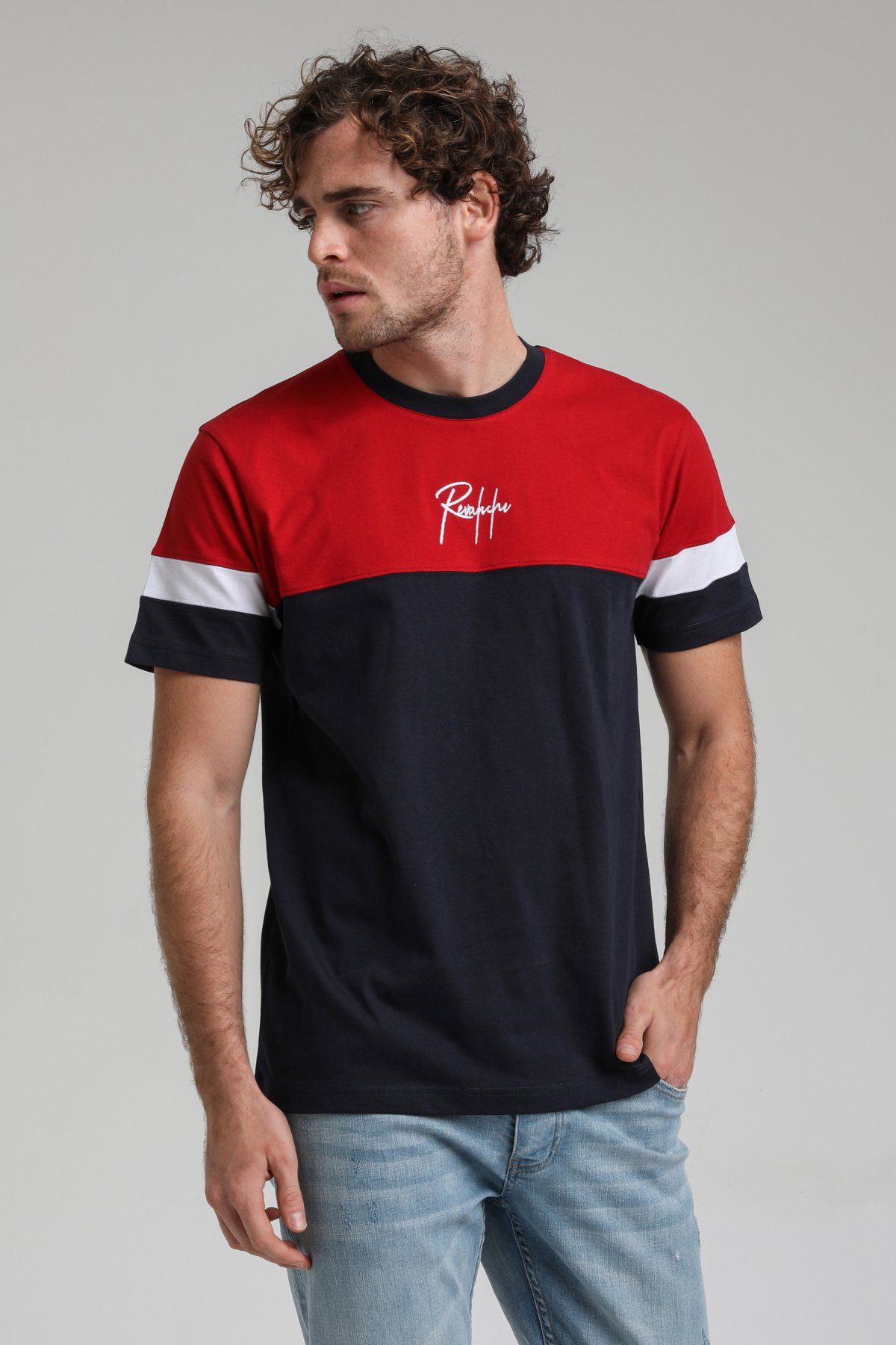 New World Polo Bisiklet Yaka Lacivert Slim Fit Tişört 23SSM20322