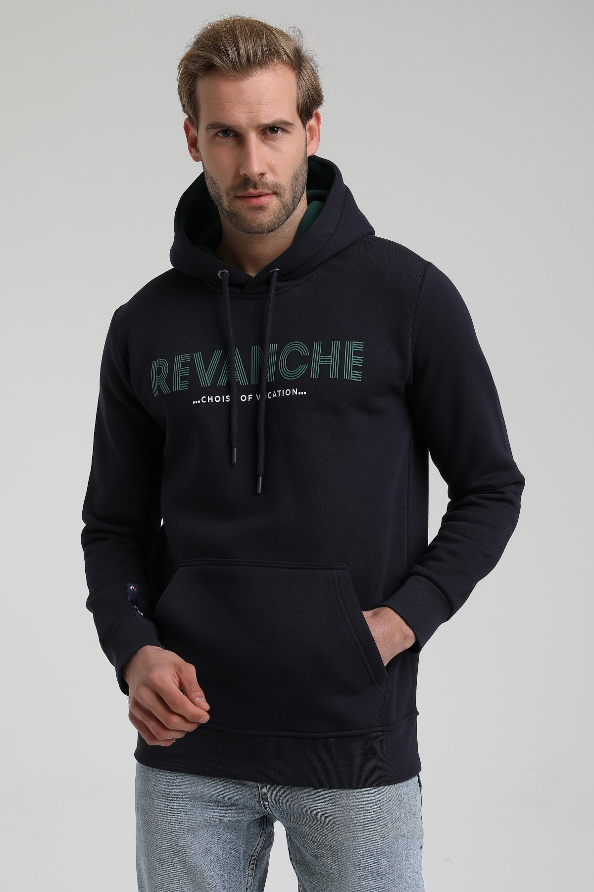 New World Polo Bisiklet Yaka Lacivert Slim Fit Sweatshirt 22FWM64031