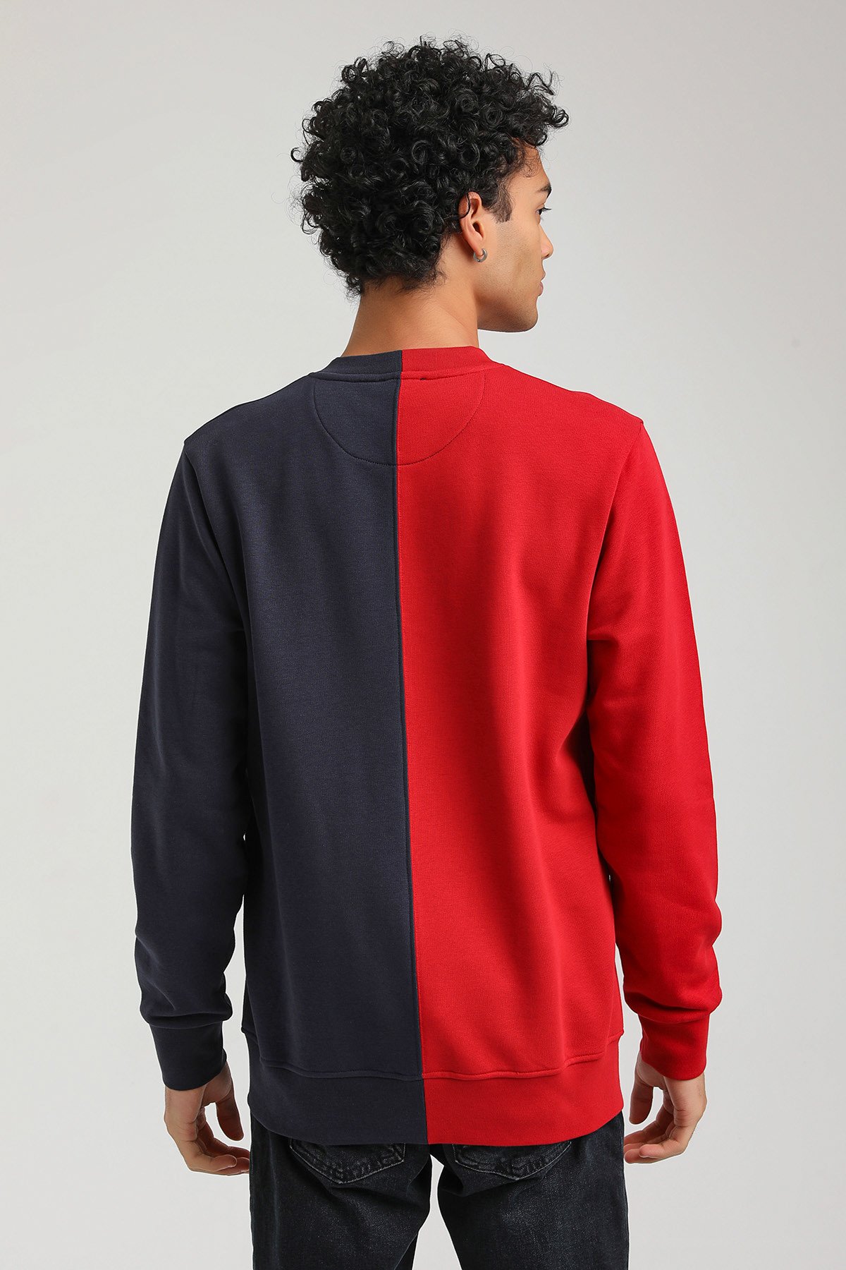 New World Polo Bisiklet Yaka Lacivert Slim Fit Sweatshirt 23FWM60160