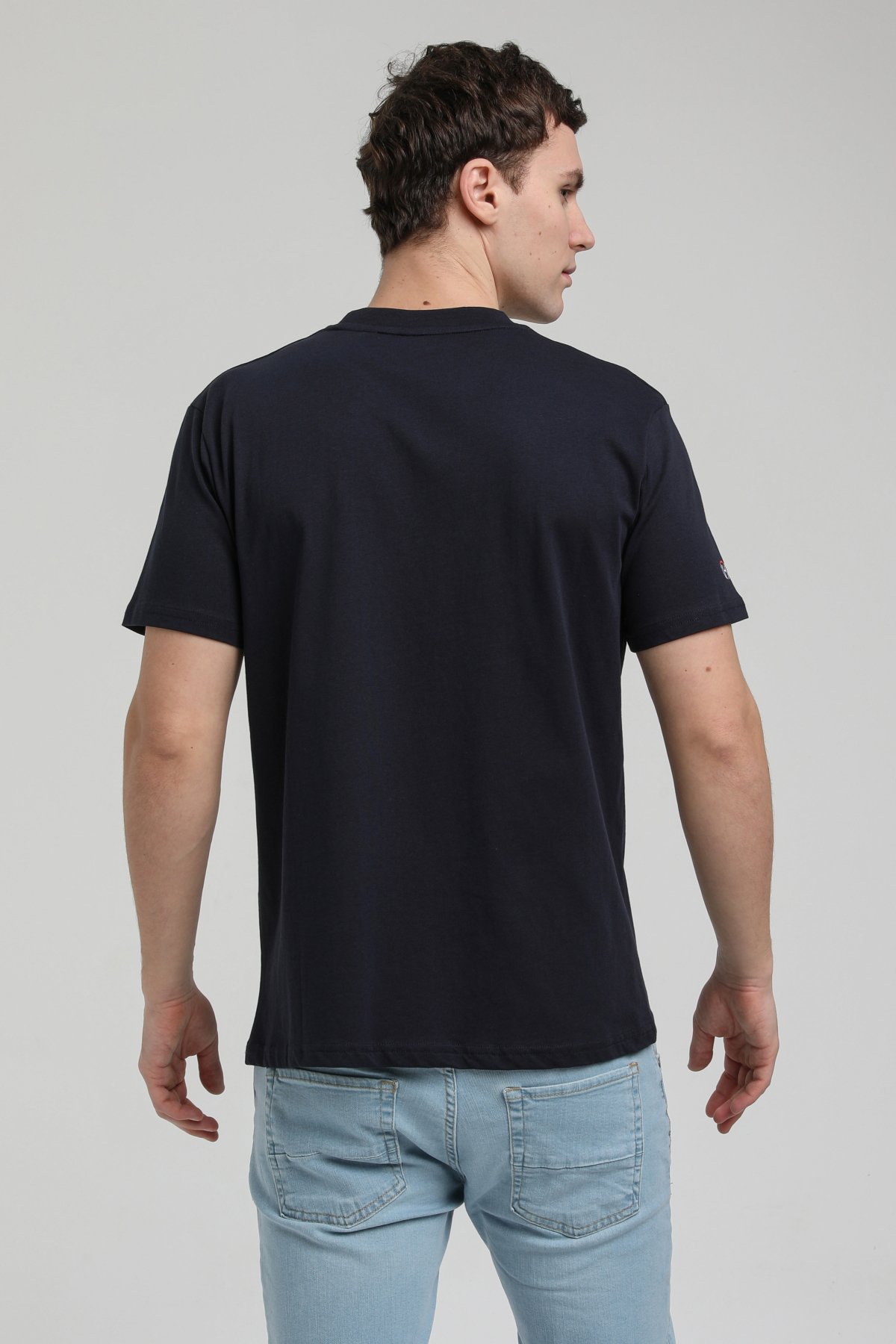 New World Polo Bisiklet Yaka Lacivert Slim Fit Tişört 23SSM20291