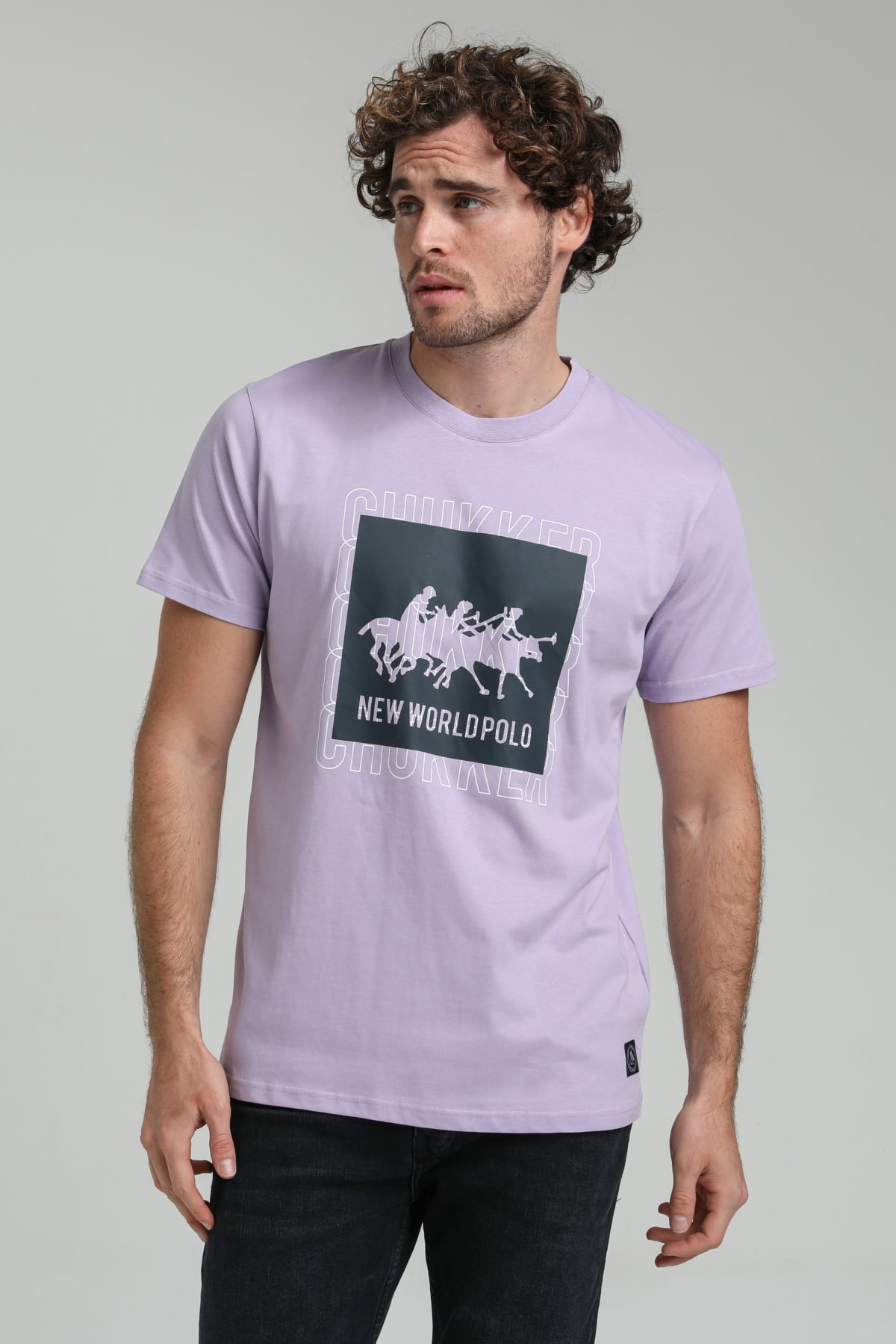 New World Polo Bisiklet Yaka Lila Slim Fit Tişört 23SSM20295