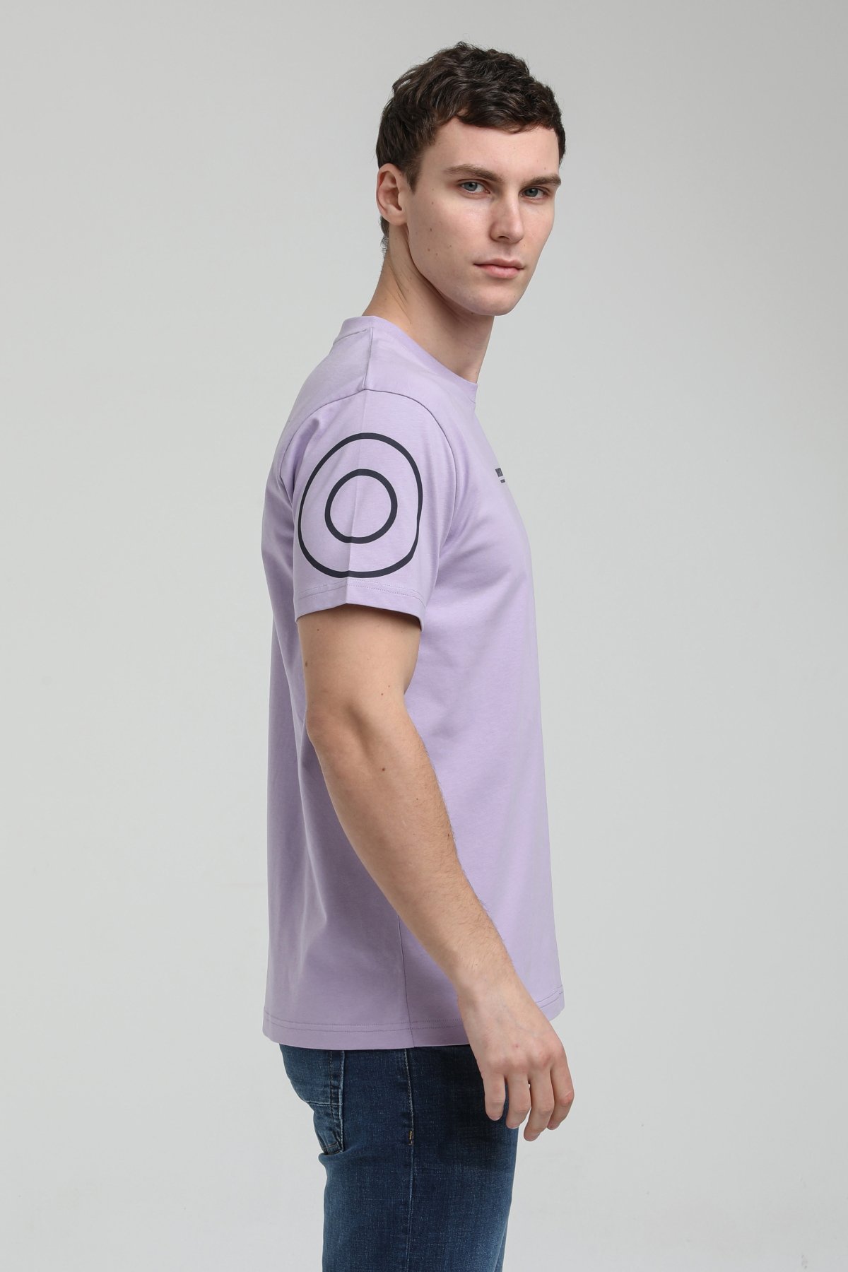 New World Polo Bisiklet Yaka Lila Slim Fit Tişört 23SSM20326