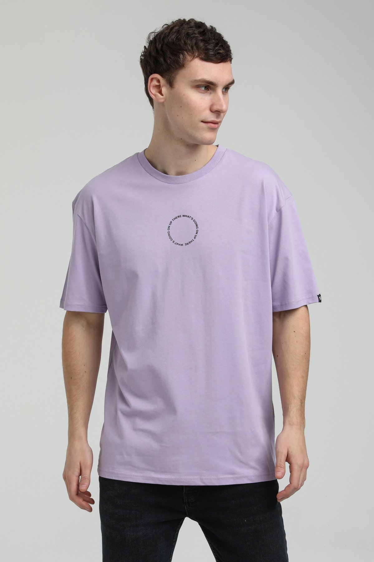 New World Polo Bisiklet Yaka Lila Slim Fit Tişört 23SSM20333