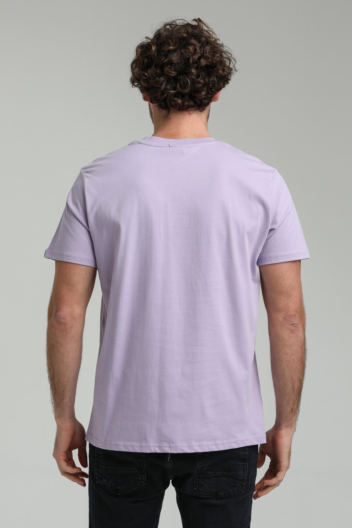 New World Polo Bisiklet Yaka Lila Slim Fit Tişört 23SSM20303
