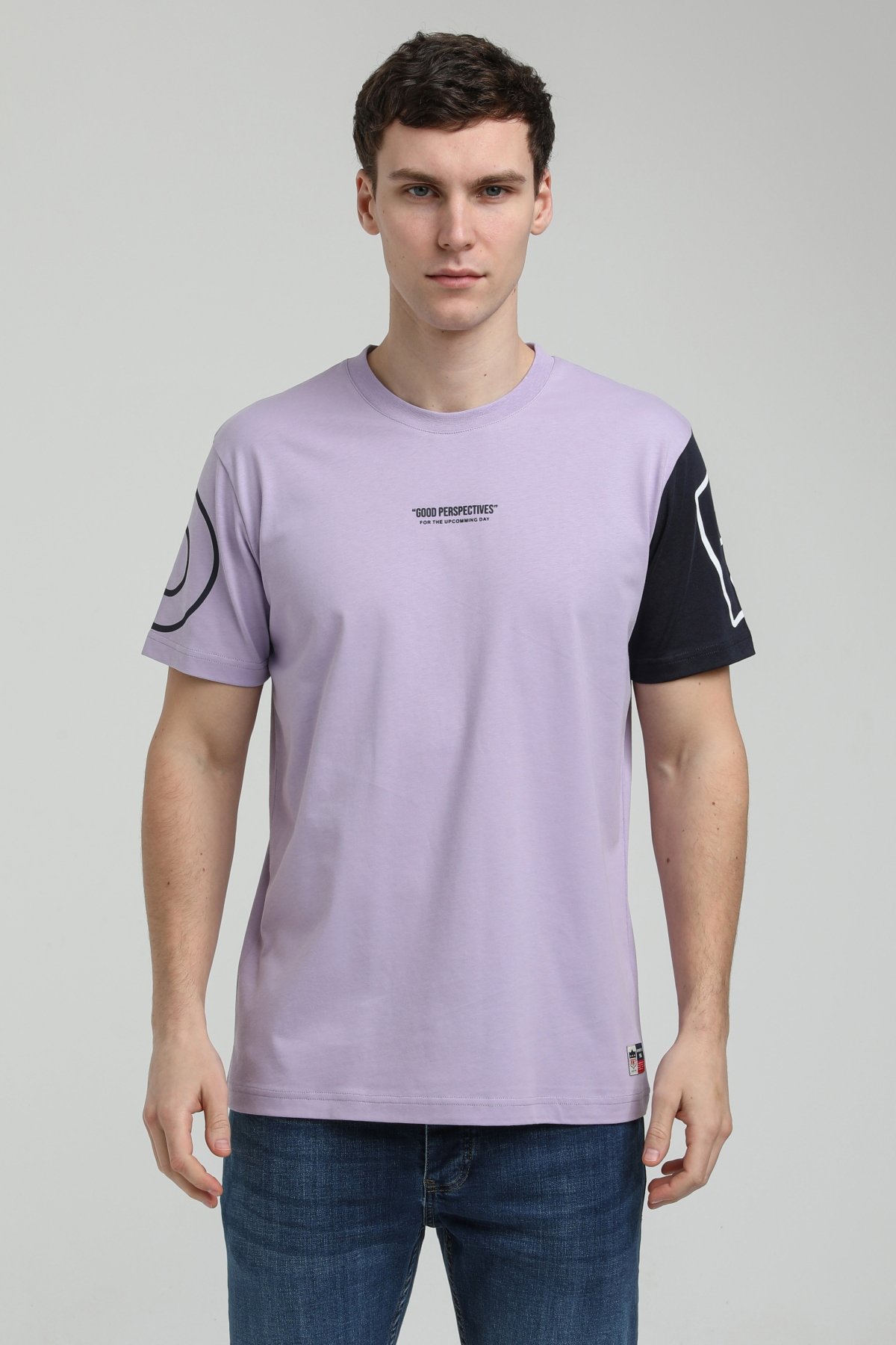 New World Polo Bisiklet Yaka Lila Slim Fit Tişört 23SSM20326