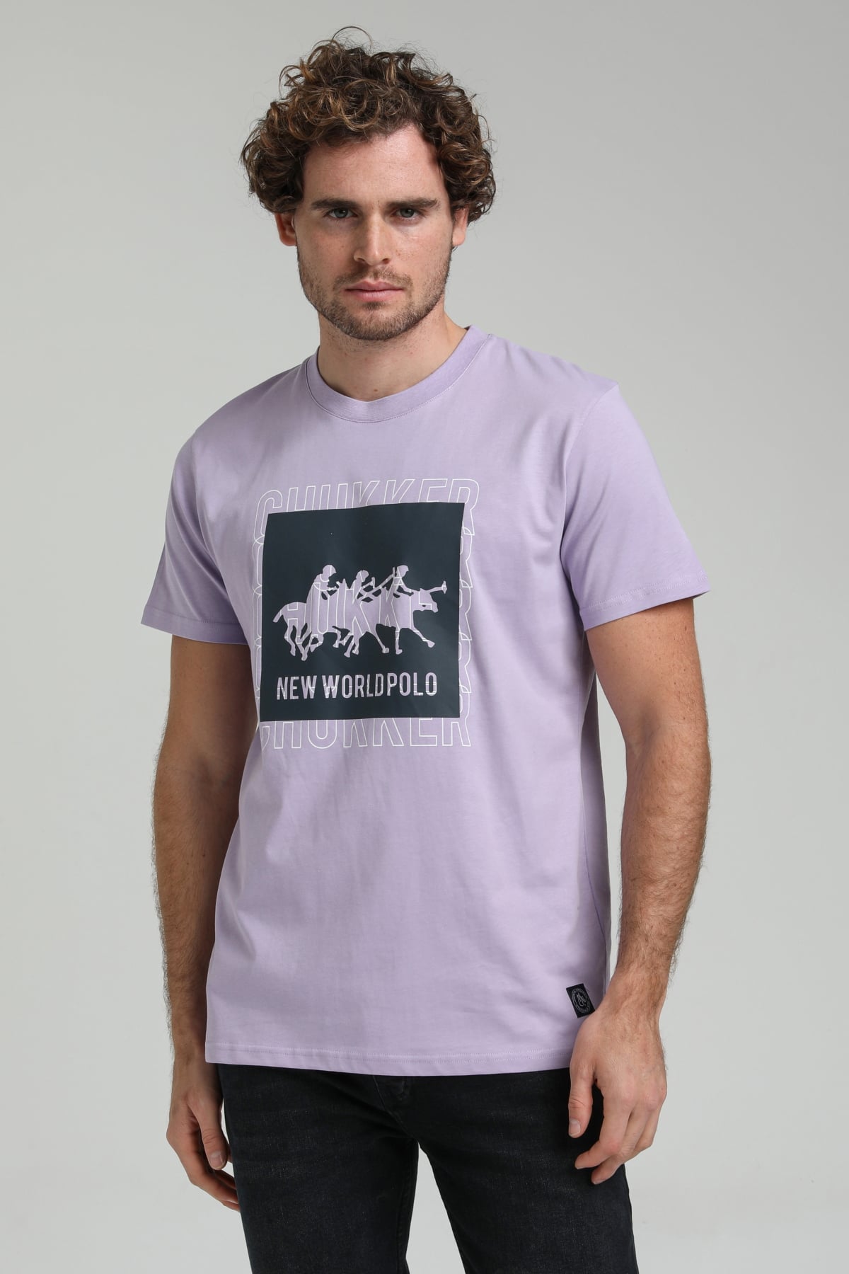 New World Polo Bisiklet Yaka Lila Slim Fit Tişört 23SSM20295