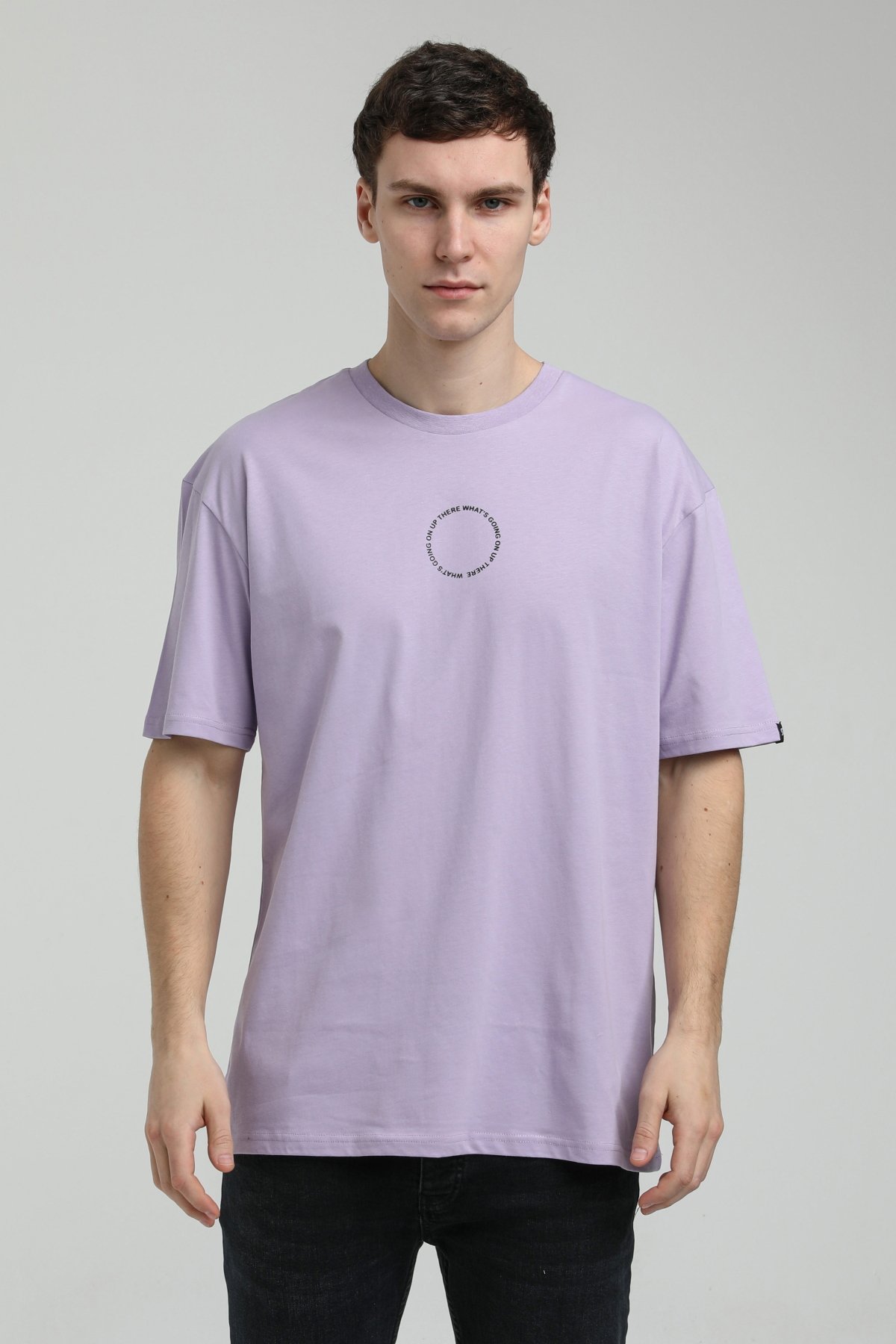 New World Polo Bisiklet Yaka Lila Slim Fit Tişört 23SSM20333