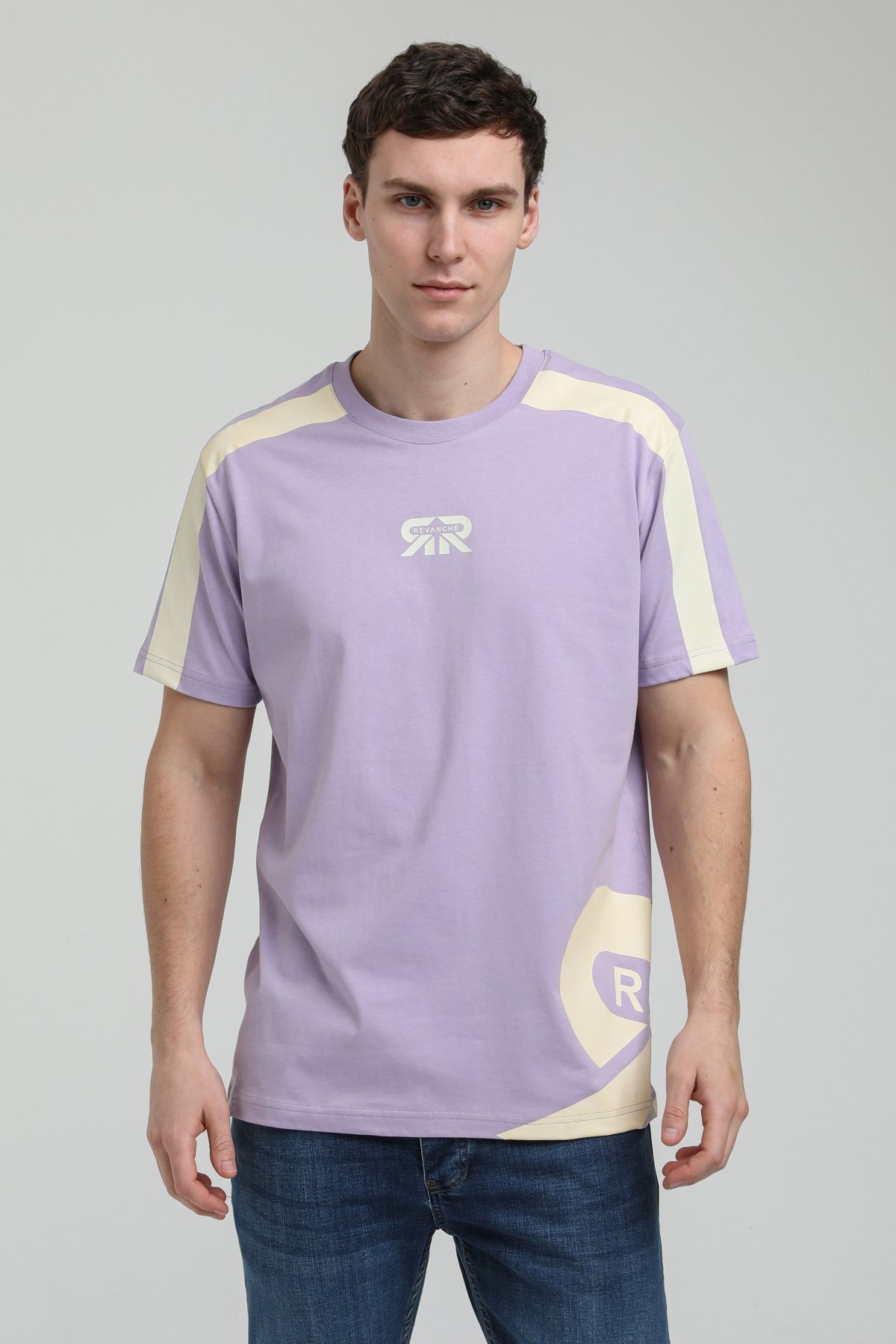 New World Polo Bisiklet Yaka Lila Slim Fit Tişört 23SSM20324