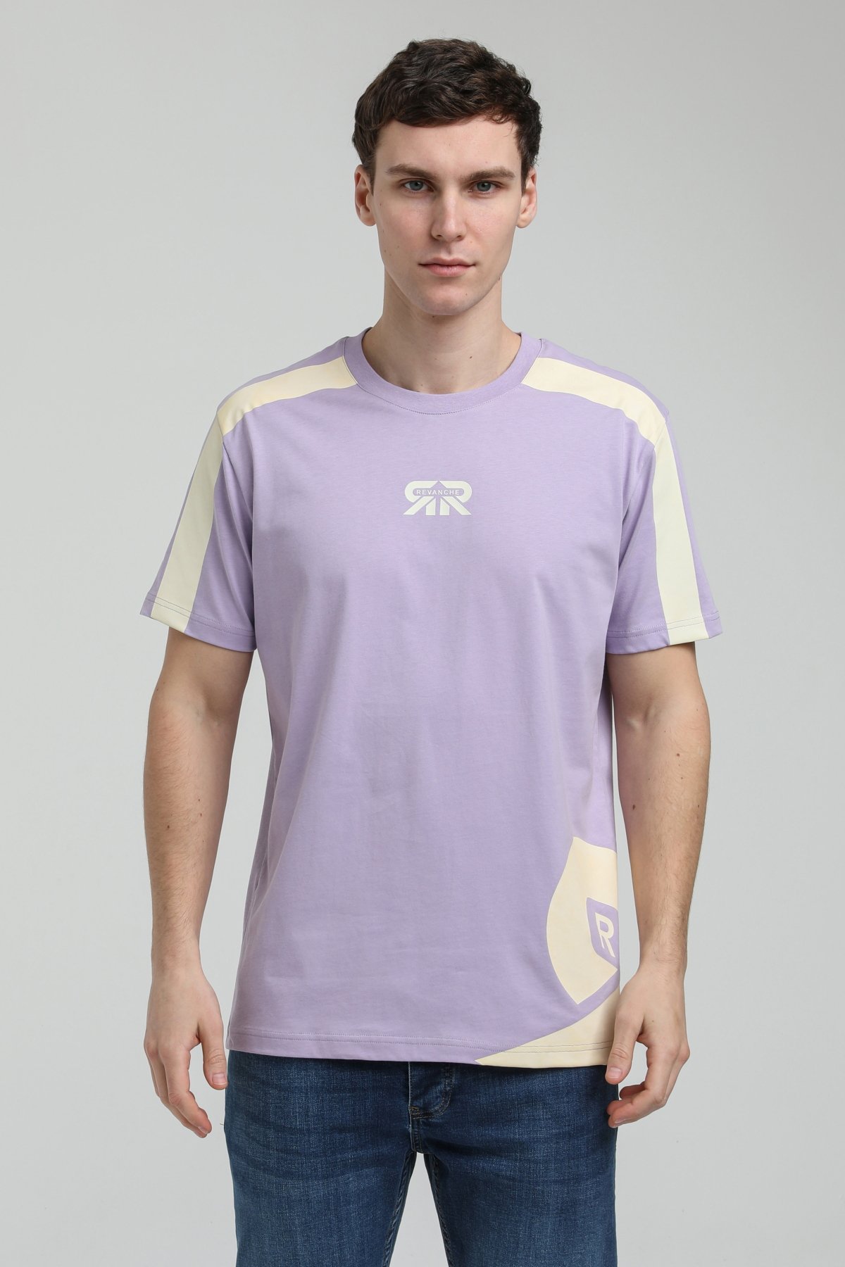 New World Polo Bisiklet Yaka Lila Slim Fit Tişört 23SSM20324