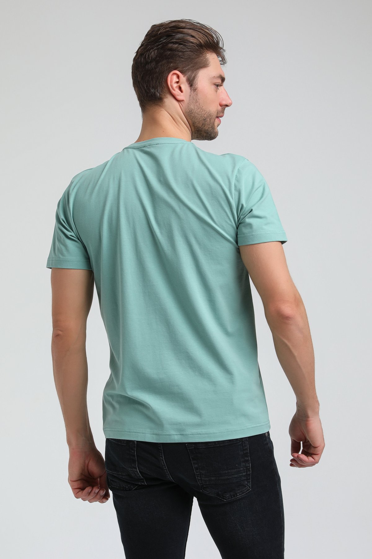 New World Polo Bisiklet Yaka Mint Regular Custom Tişört 23SSM20354